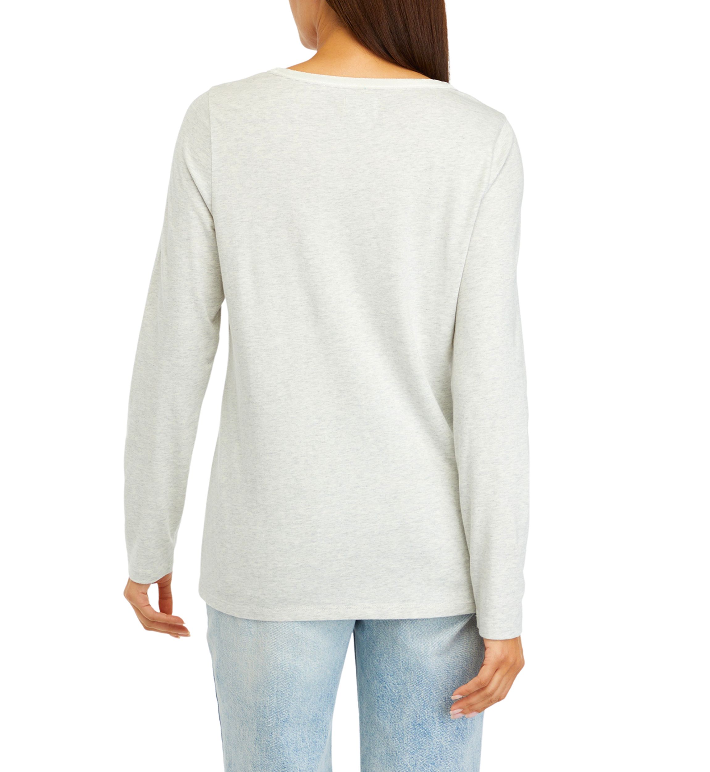 Womens Velvet Trim Heather Top