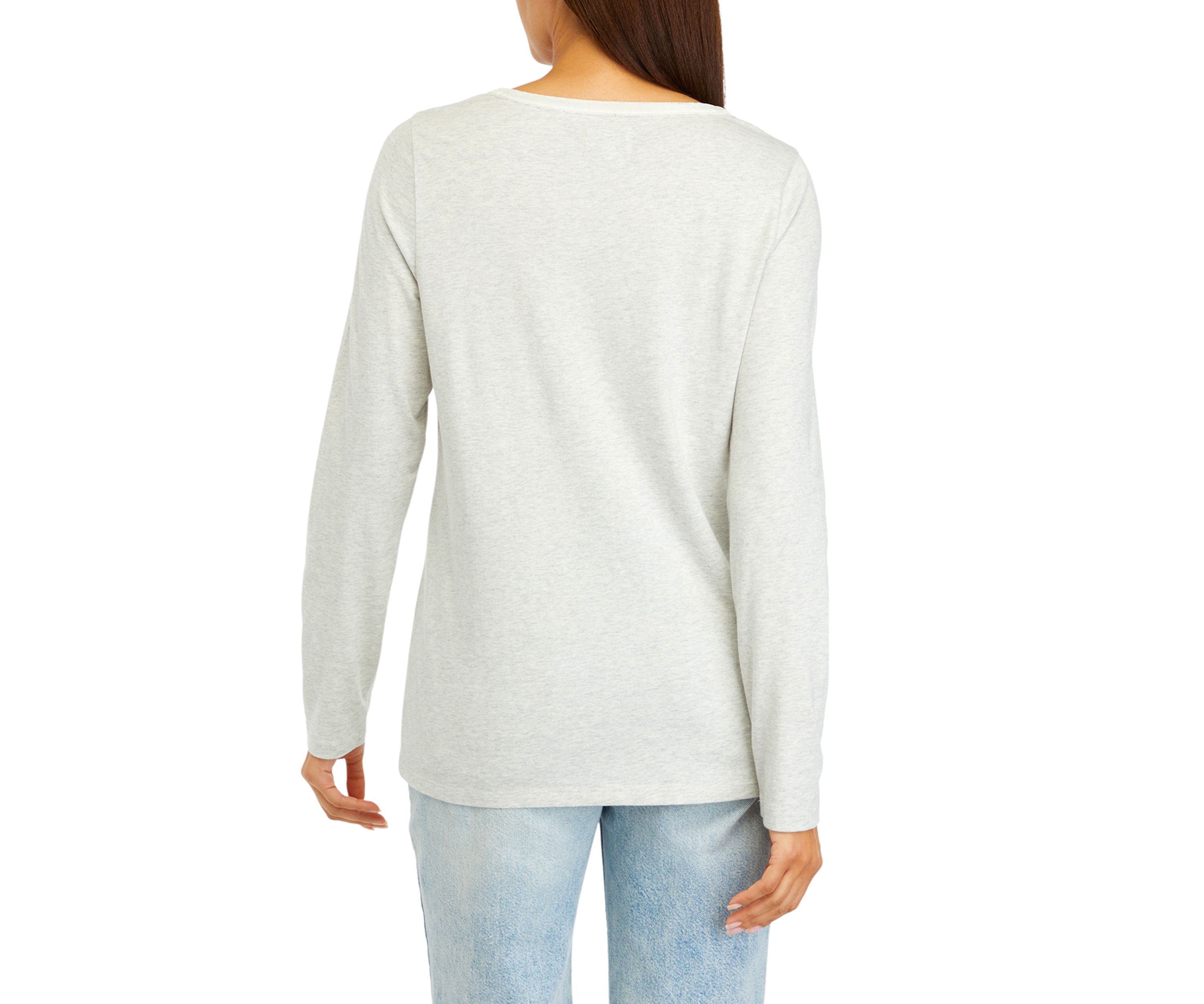 Womens Velvet Trim Heather Top