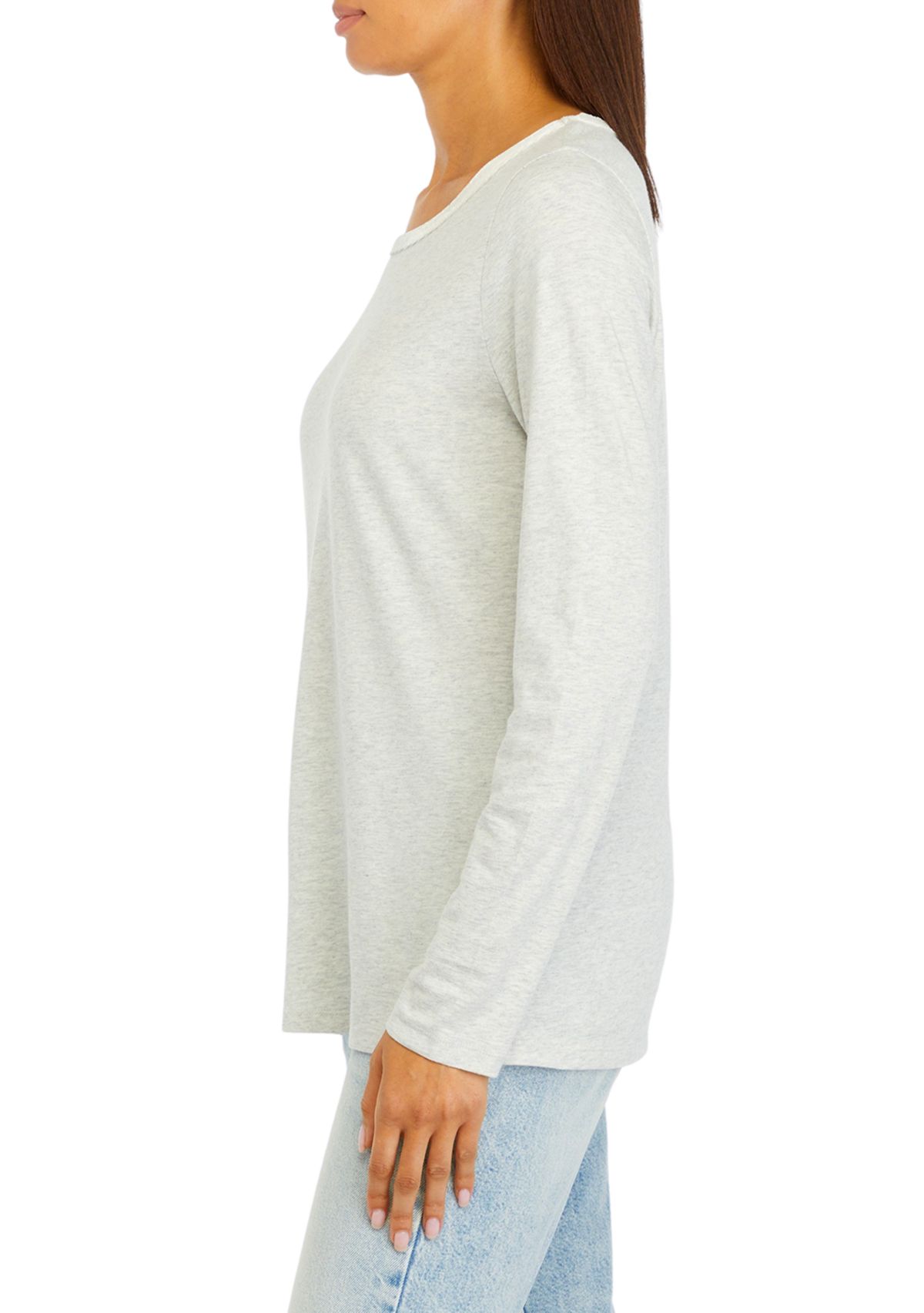 Womens Velvet Trim Heather Top