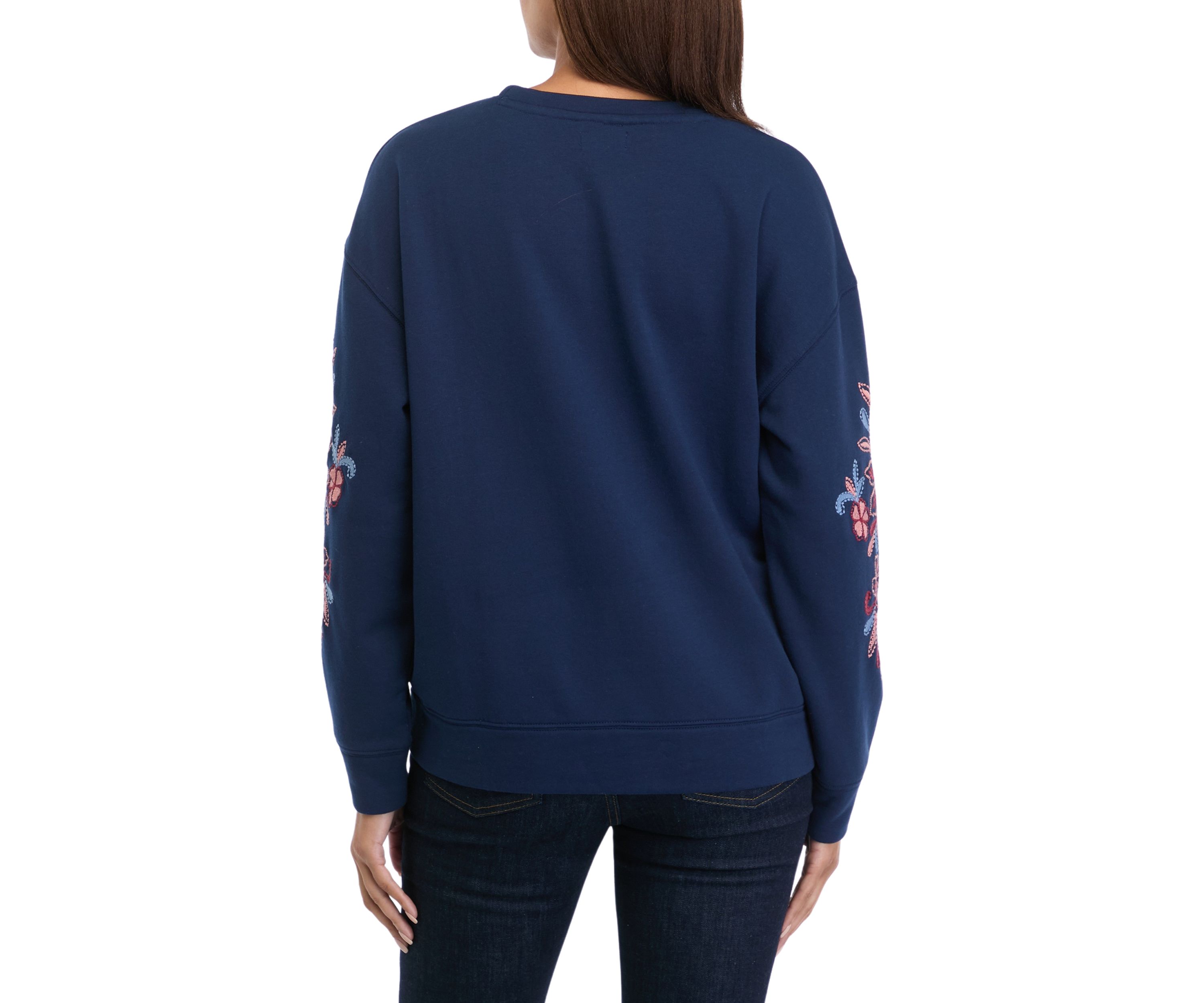 Womens Long Sleeve Embroidered Sweatshirt