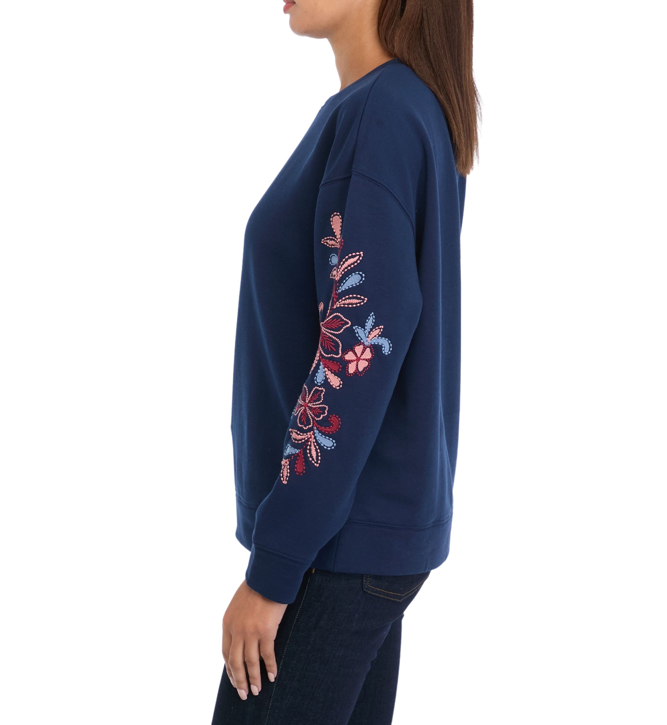 Womens Long Sleeve Embroidered Sweatshirt
