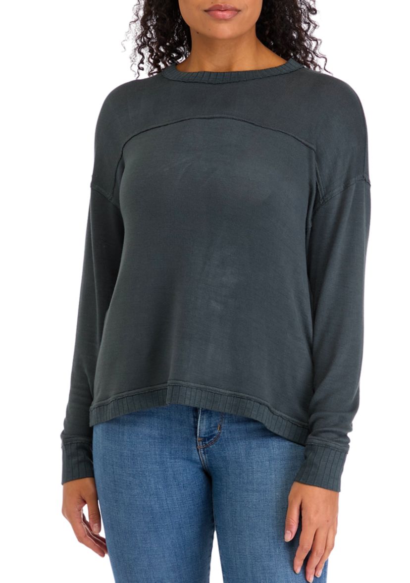 Womens Raw Edge Solid T-Shirt