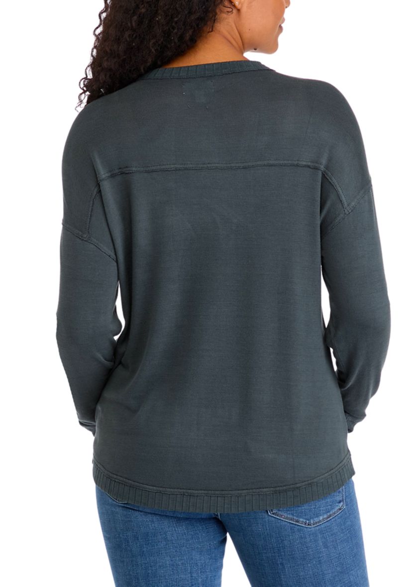 Womens Raw Edge Solid T-Shirt
