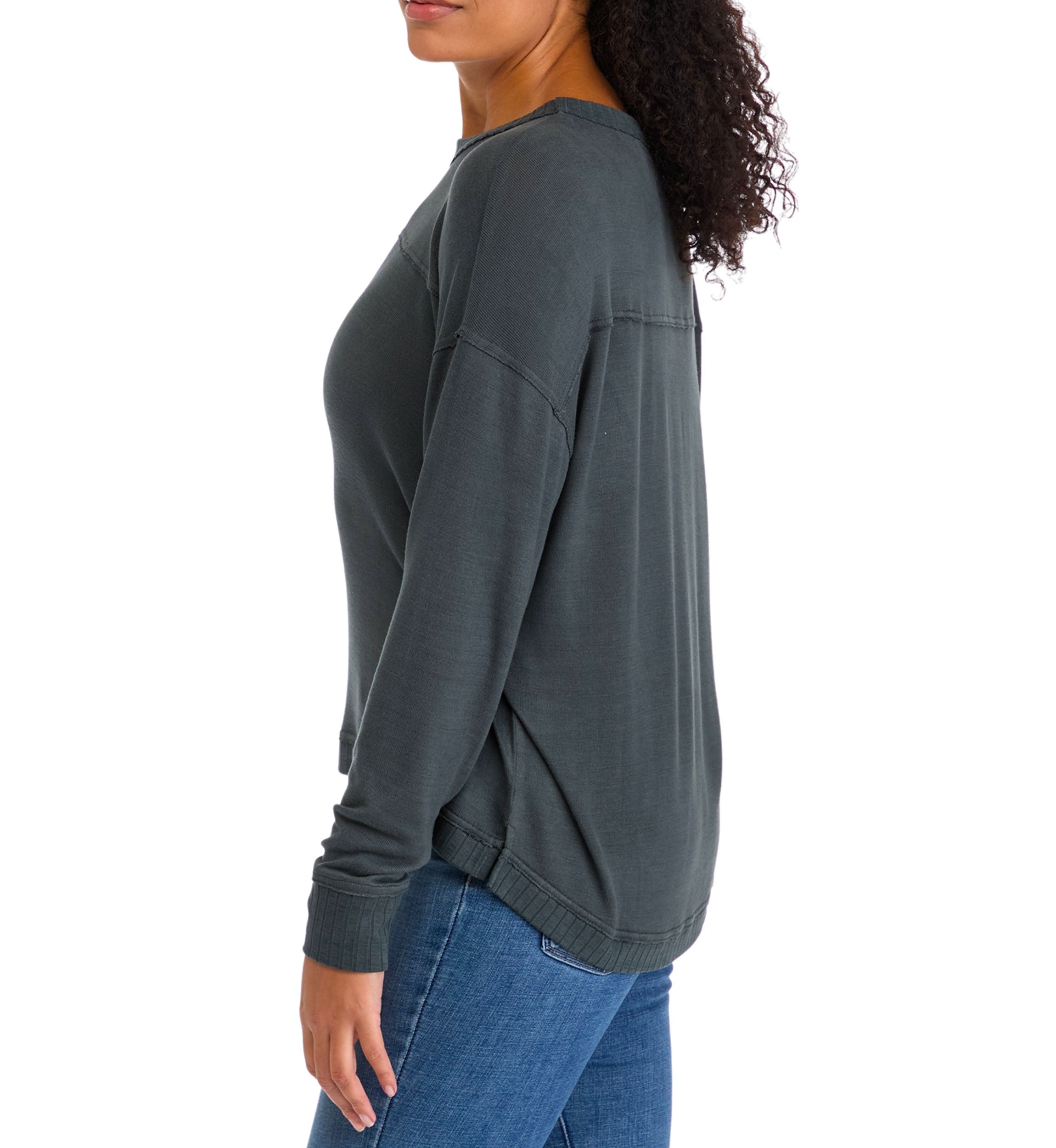 Womens Raw Edge Solid T-Shirt