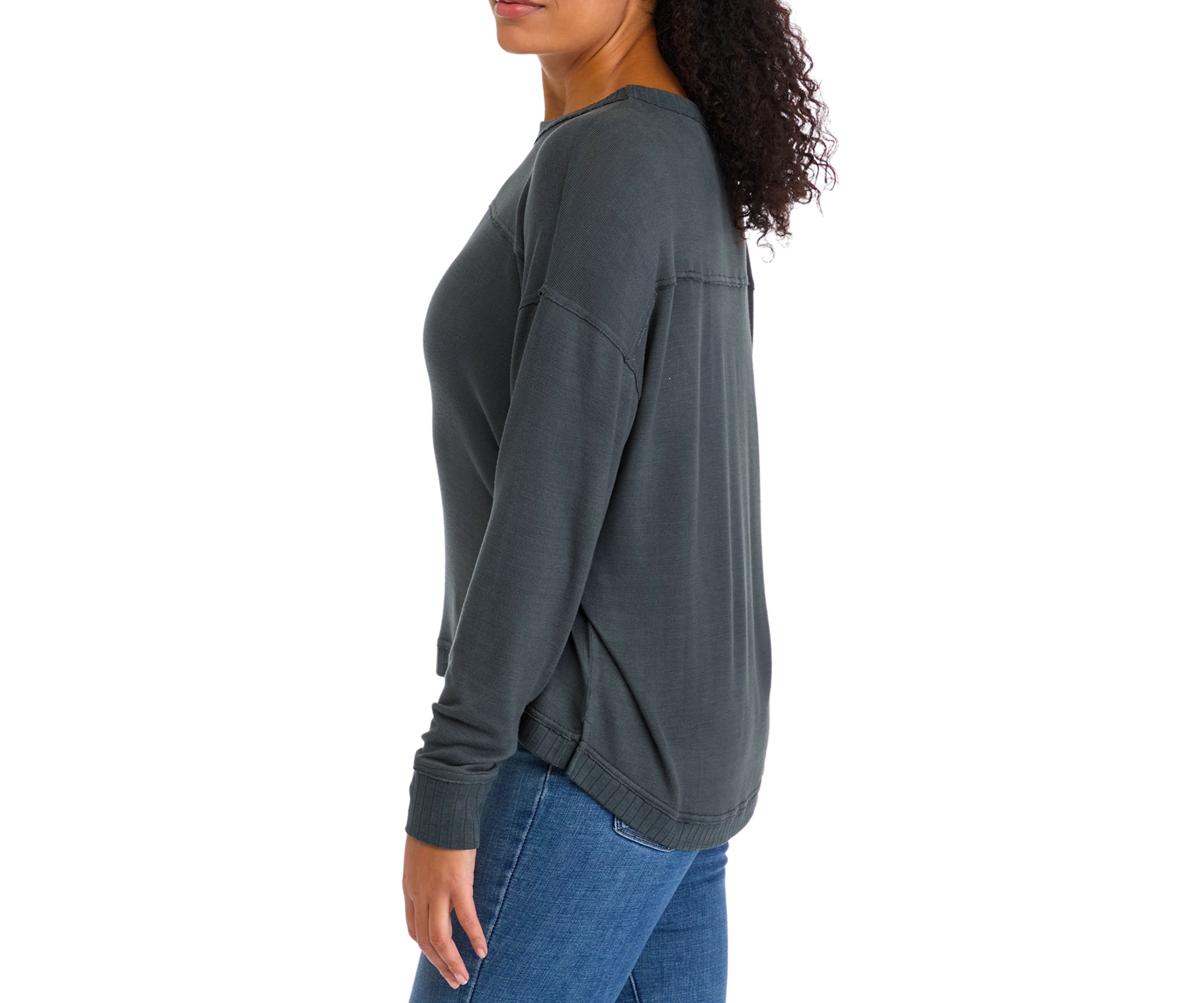 Womens Raw Edge Solid T-Shirt