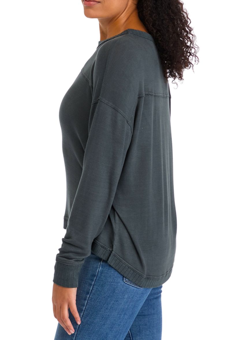 Womens Raw Edge Solid T-Shirt