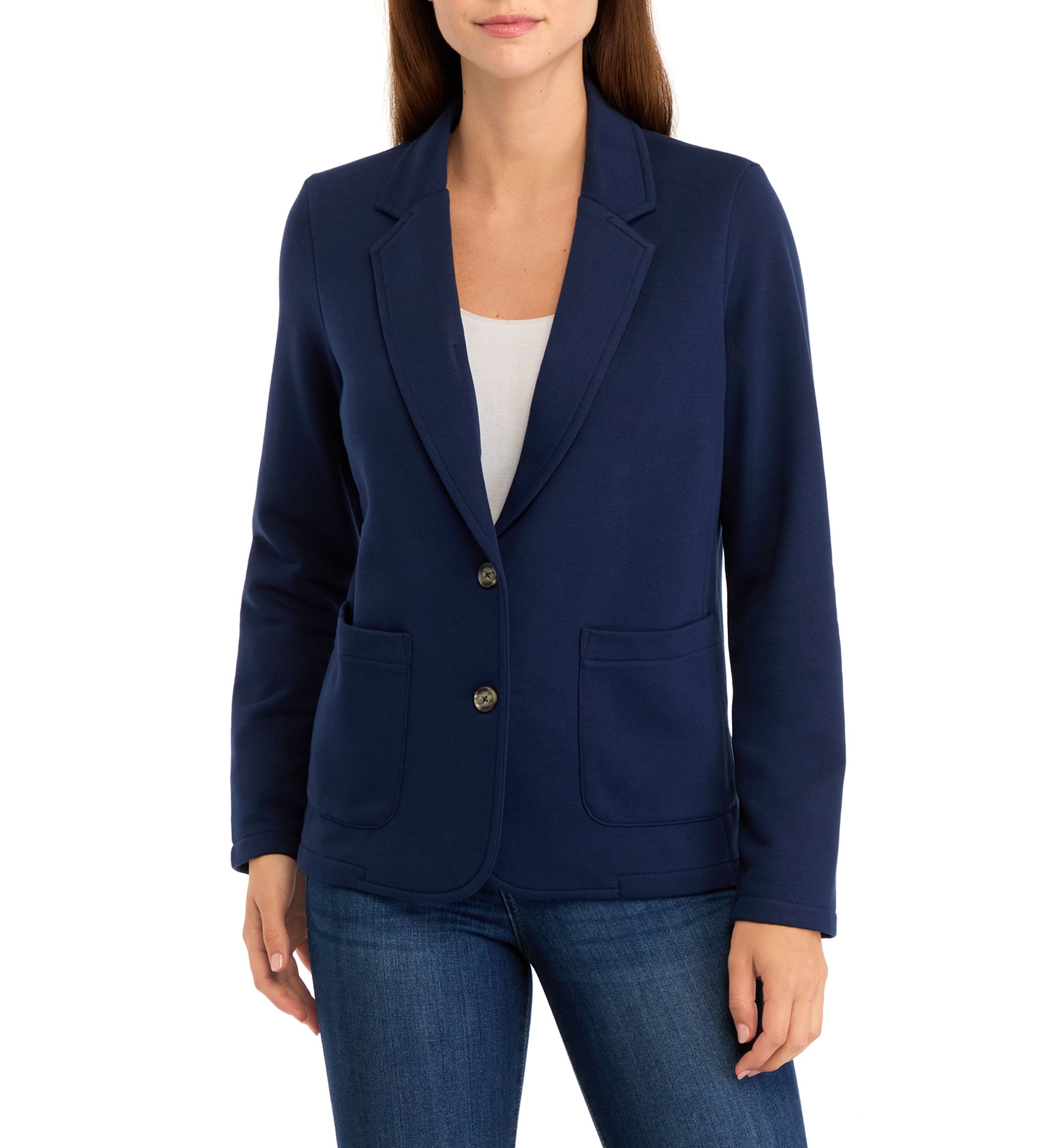 Womens Button Knit Blazer