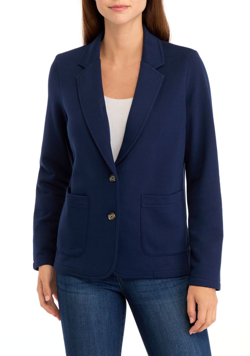 Womens Button Knit Blazer