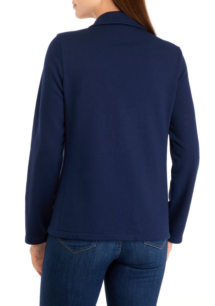 Womens Button Knit Blazer