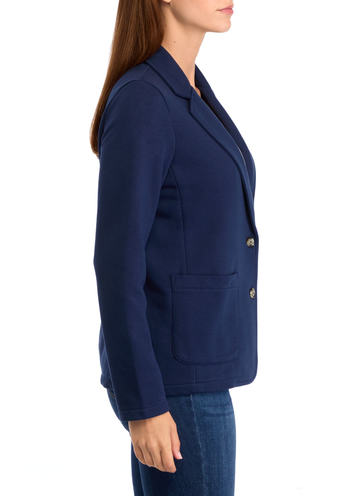 Womens Button Knit Blazer