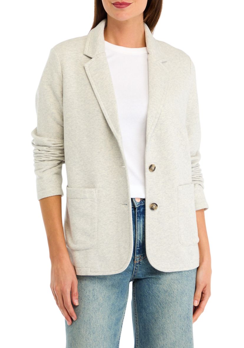 Womens Button Knit Blazer Heather Blazer 