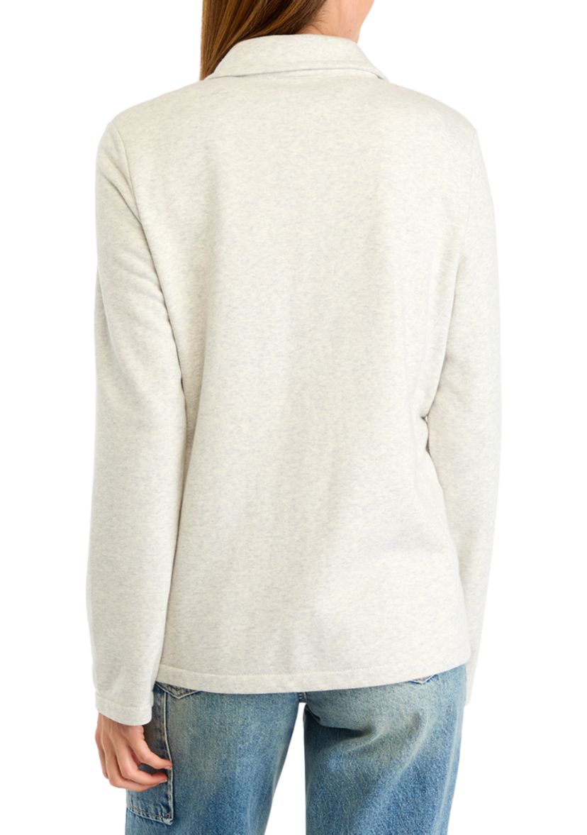 Womens Button Knit Blazer Heather Blazer 