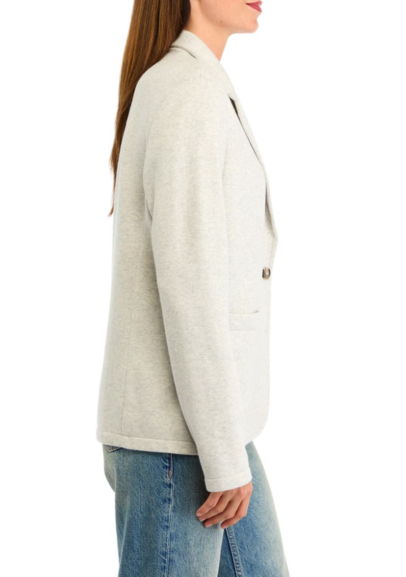 Womens Button Knit Blazer Heather Blazer 