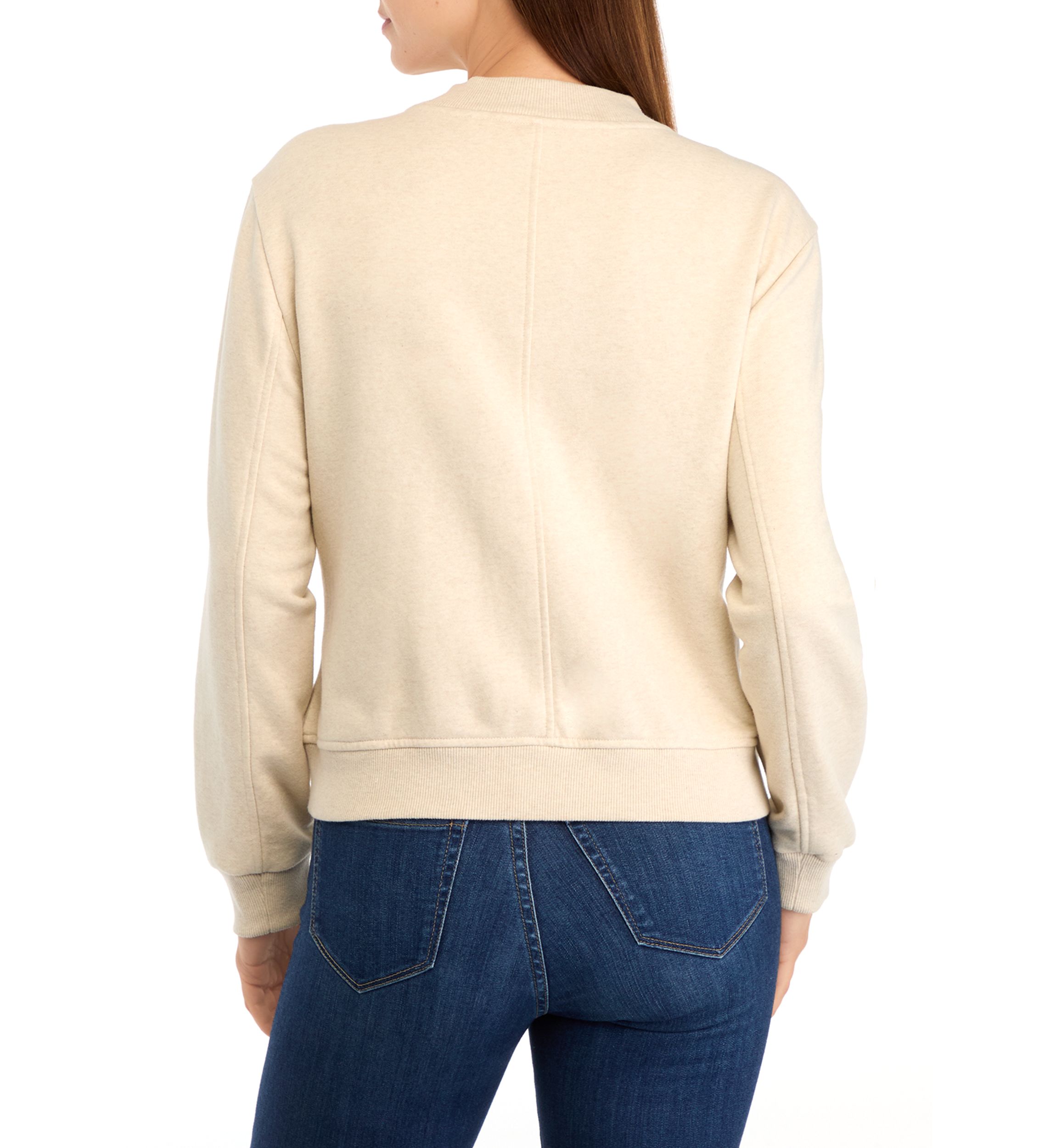 Womens Long Sleeve Knit Bomber Jacket