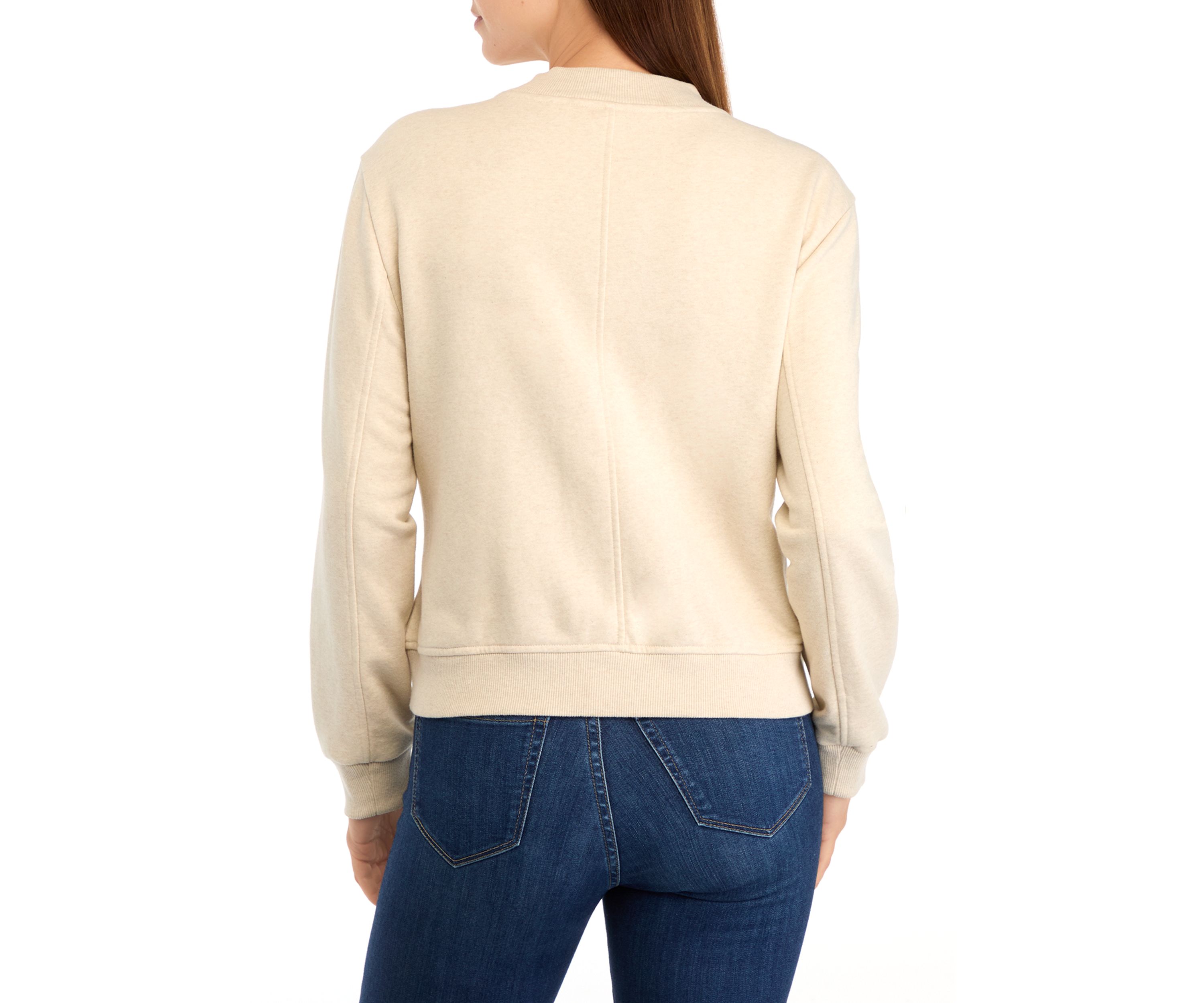 Womens Long Sleeve Knit Bomber Jacket