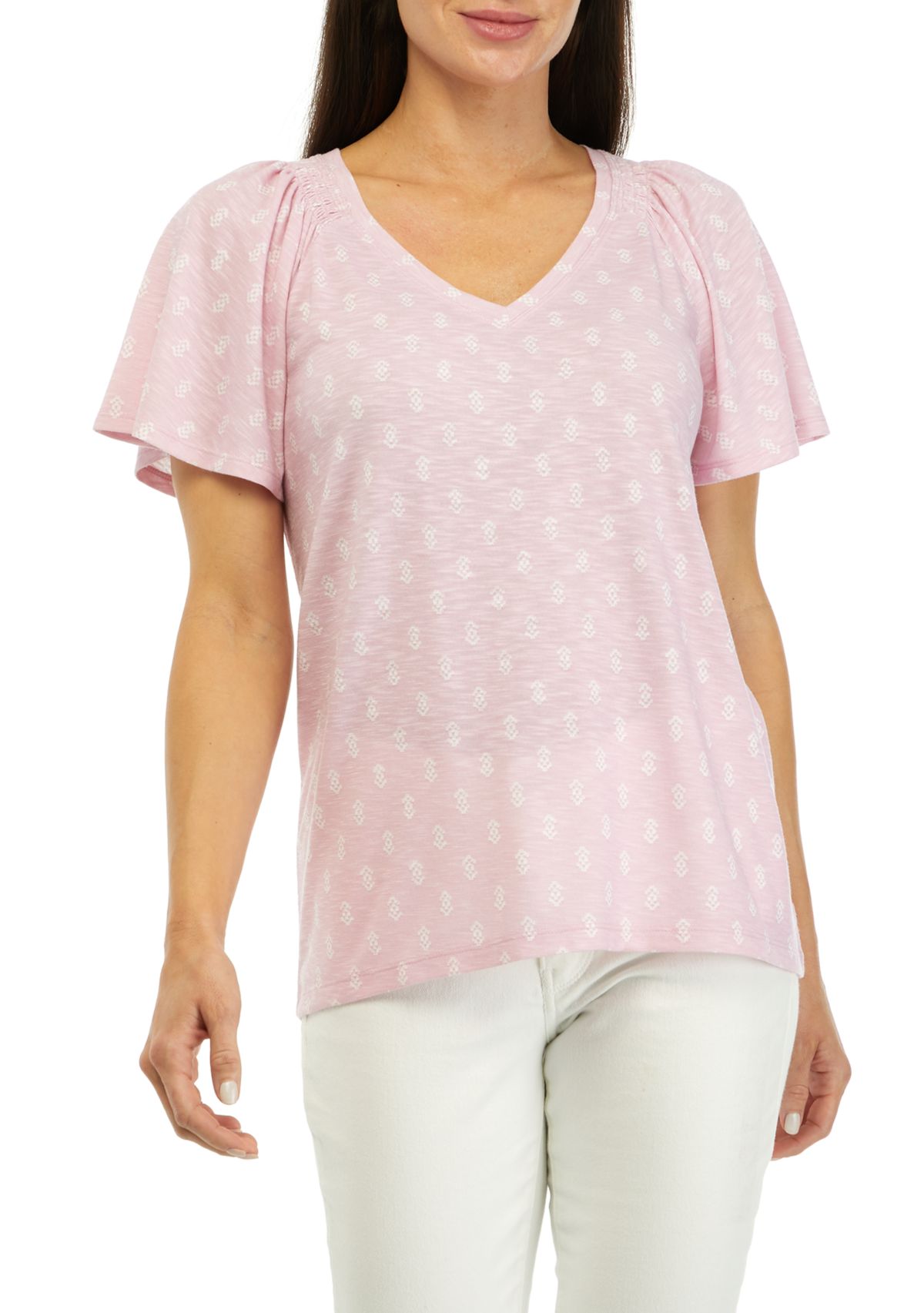 Womens Flutter Sleeve Top