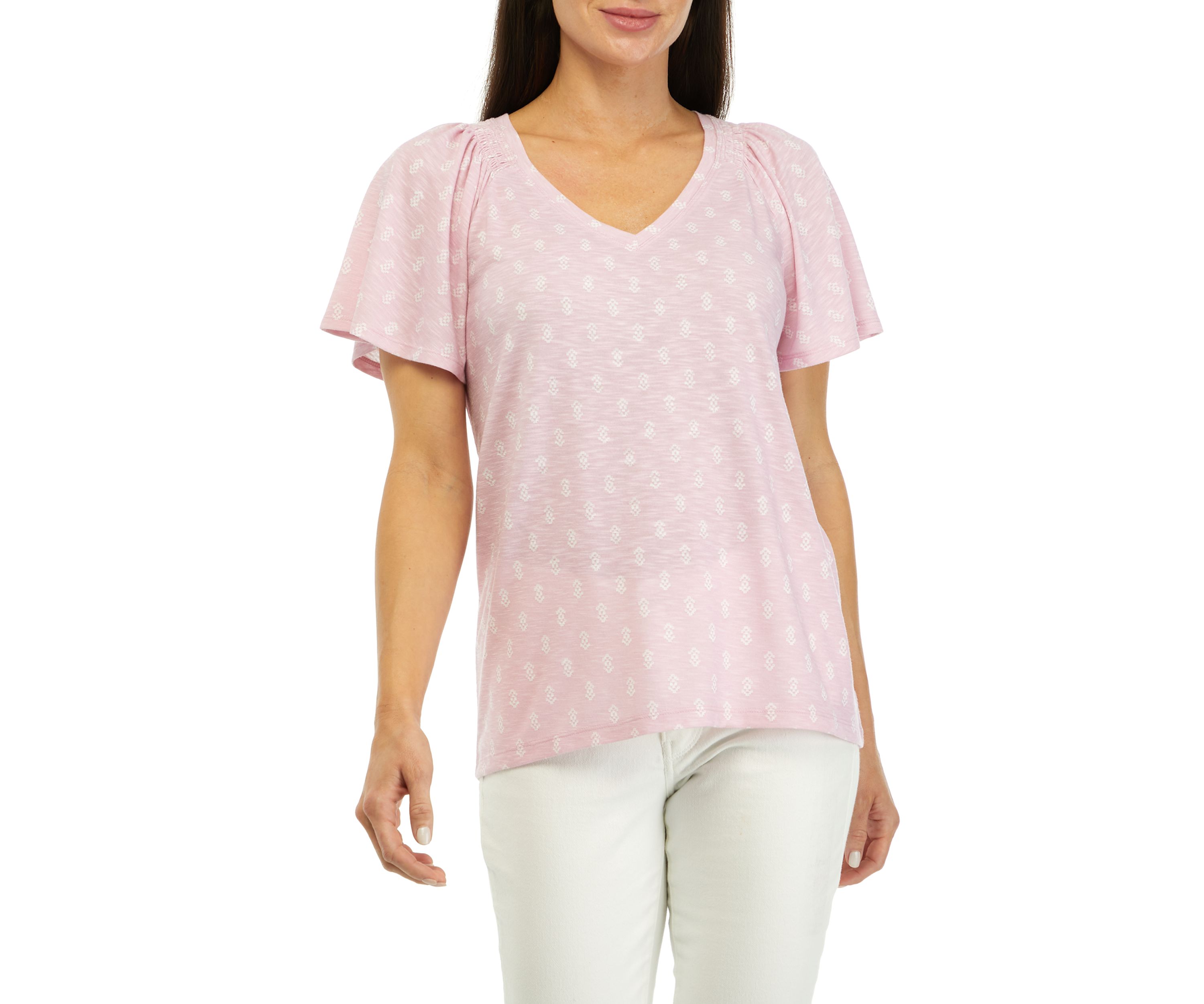 Womens Flutter Sleeve Top
