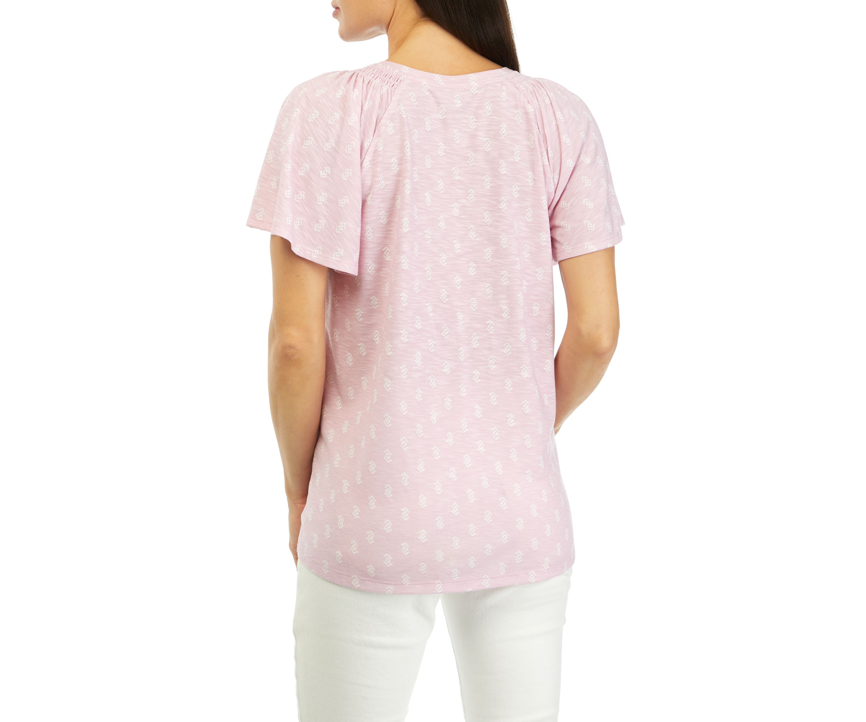 Womens Flutter Sleeve Top