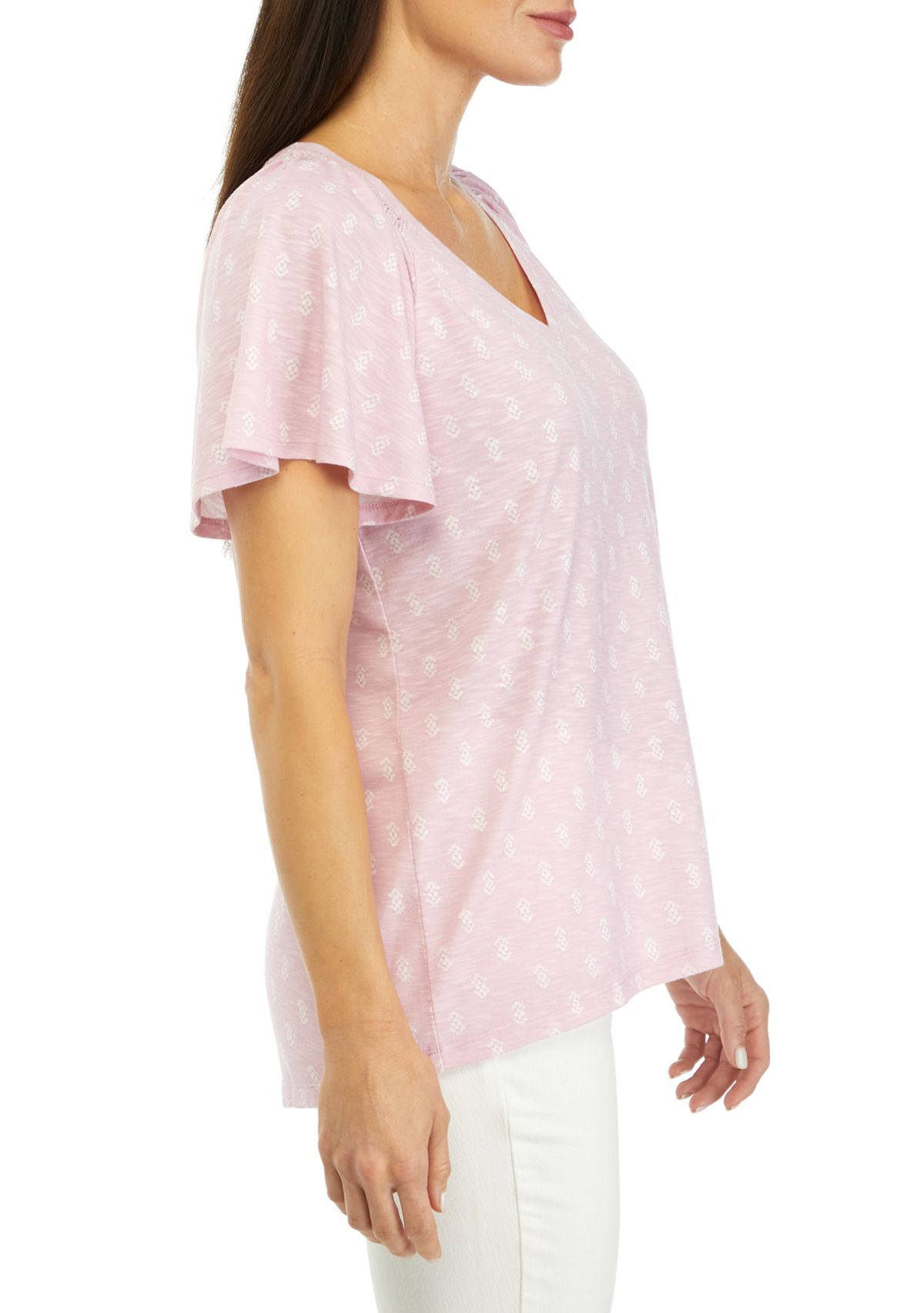 Womens Flutter Sleeve Top