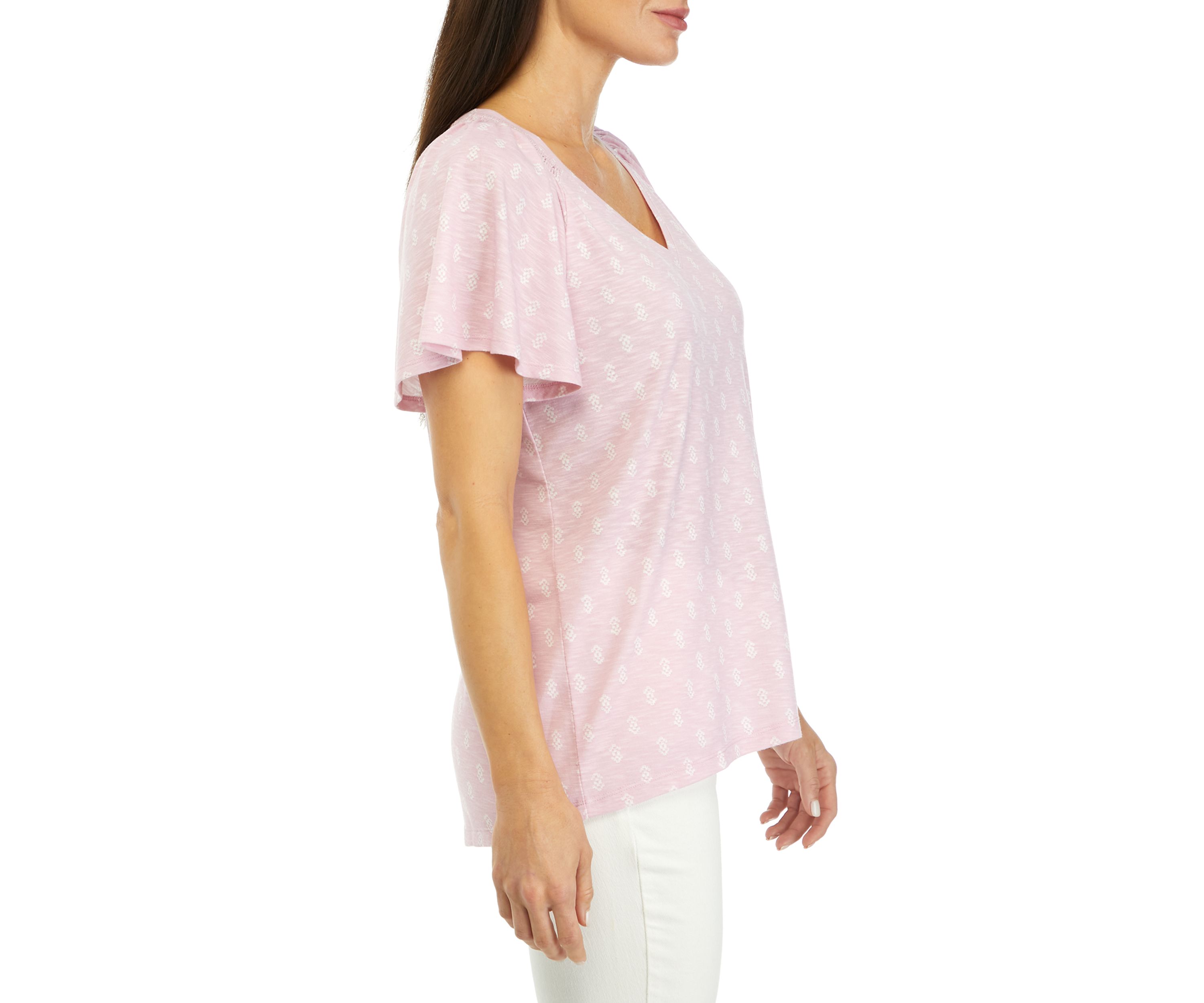 Womens Flutter Sleeve Top