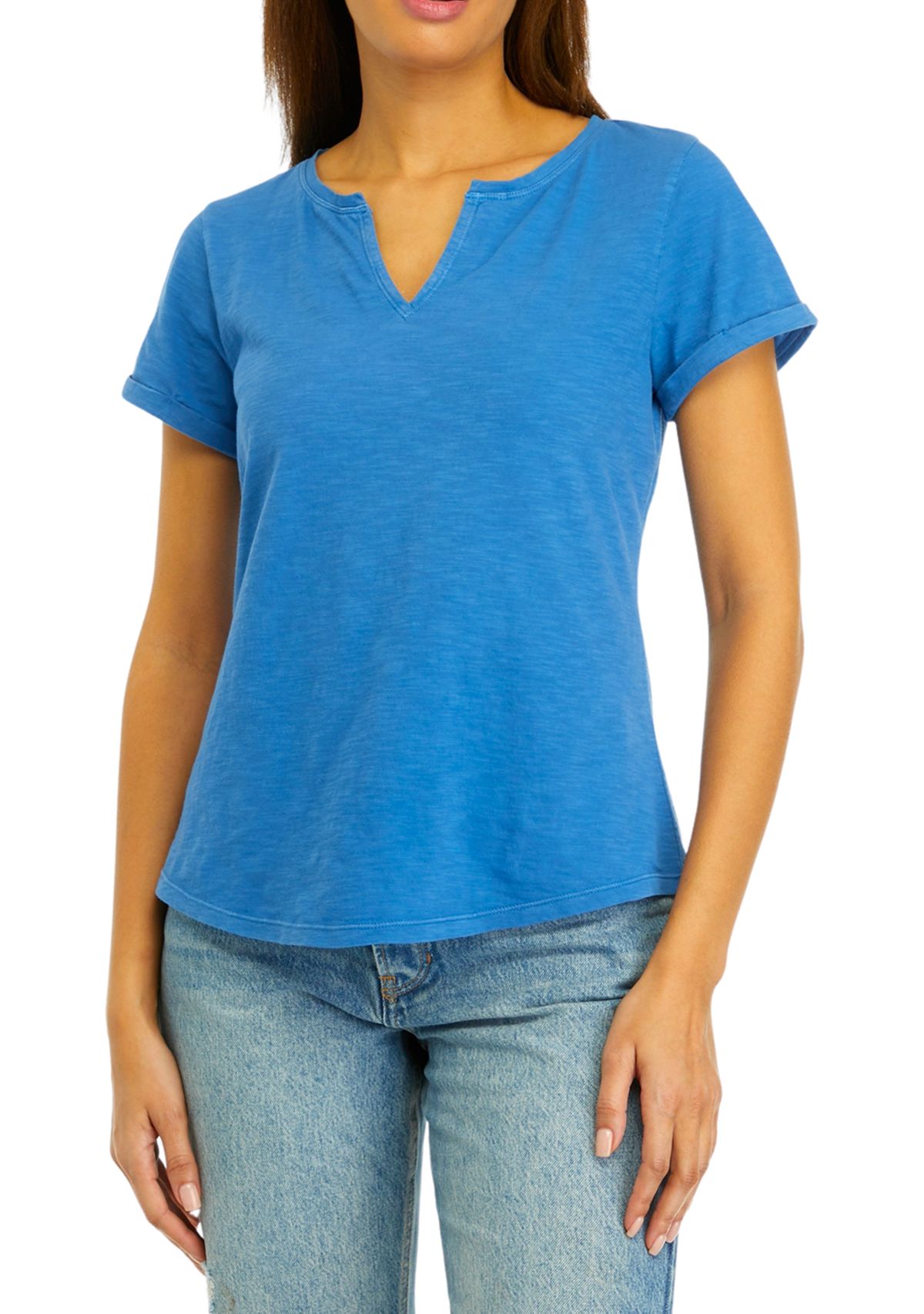 Womens Short Sleeve Cuffed T-Shirt