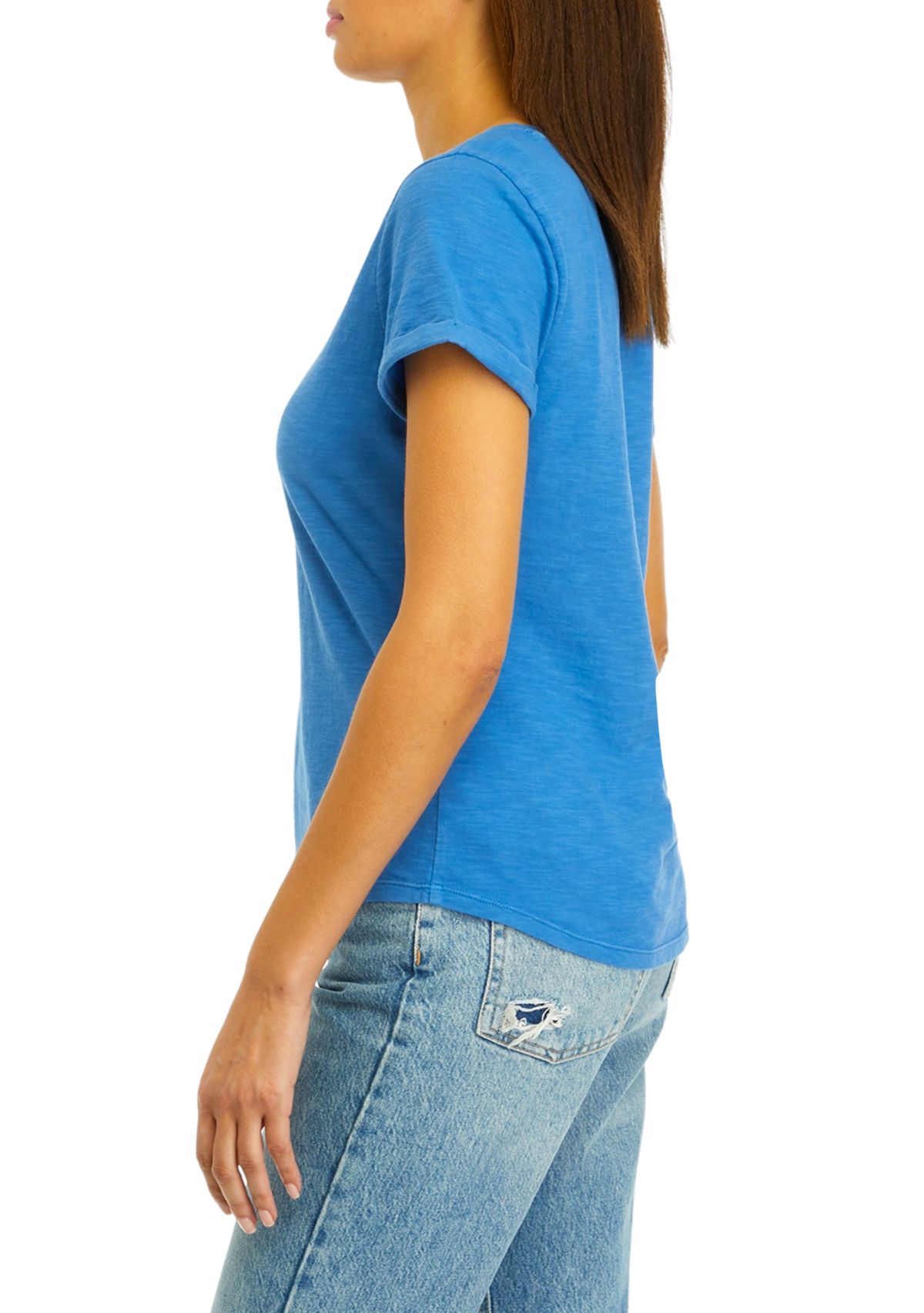 Womens Short Sleeve Cuffed T-Shirt