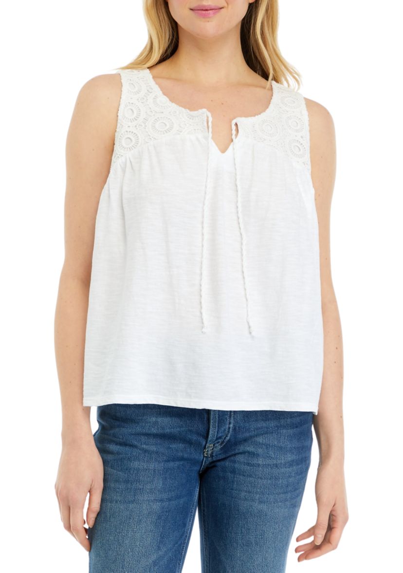 Womens Chunky Lace Tank Top