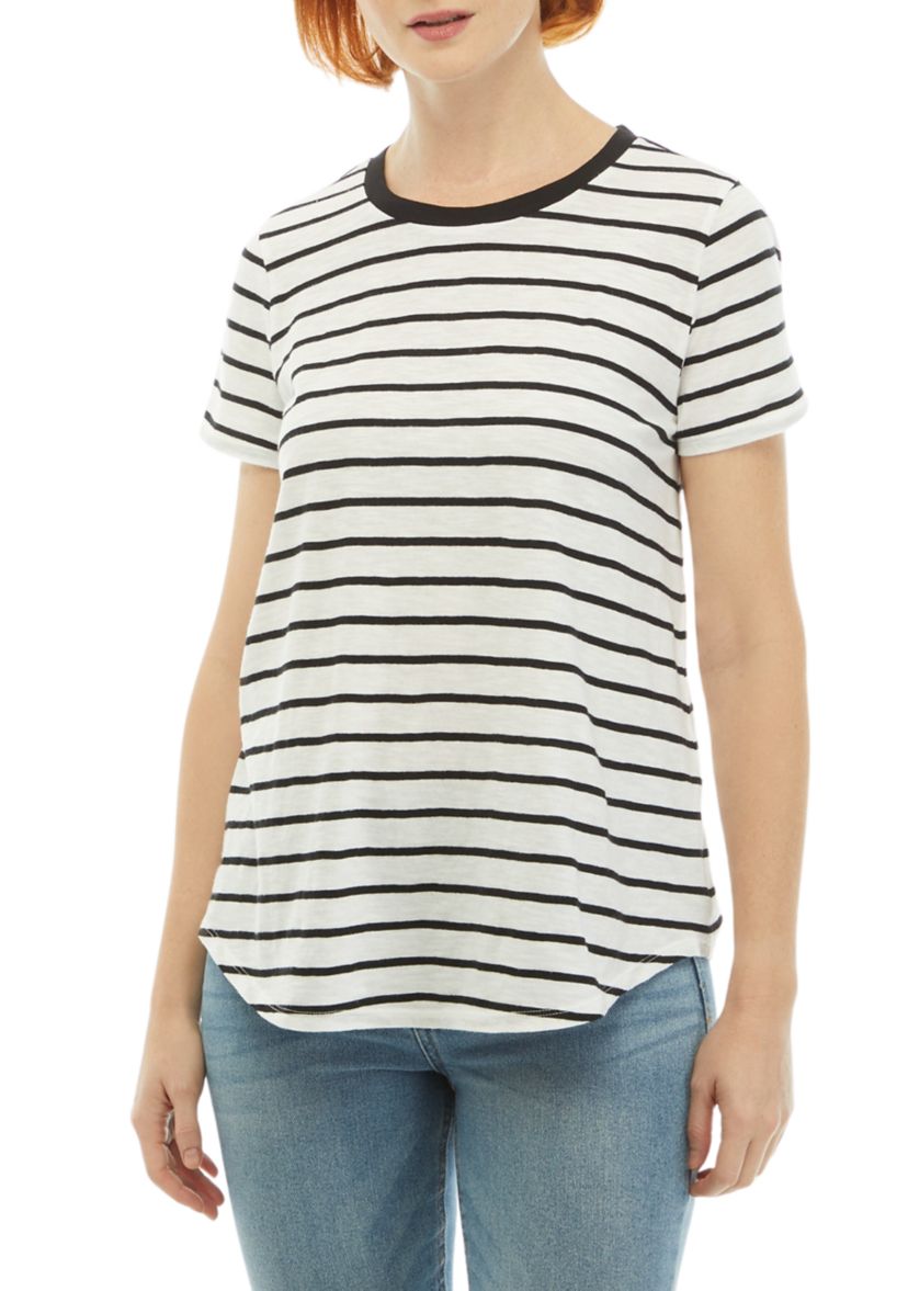 Womens Striped Crew Neck Top