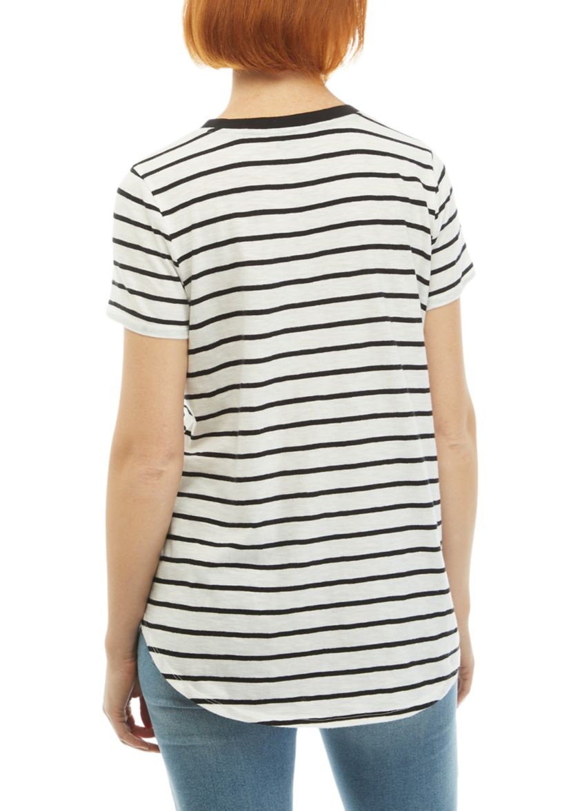 Womens Striped Crew Neck Top