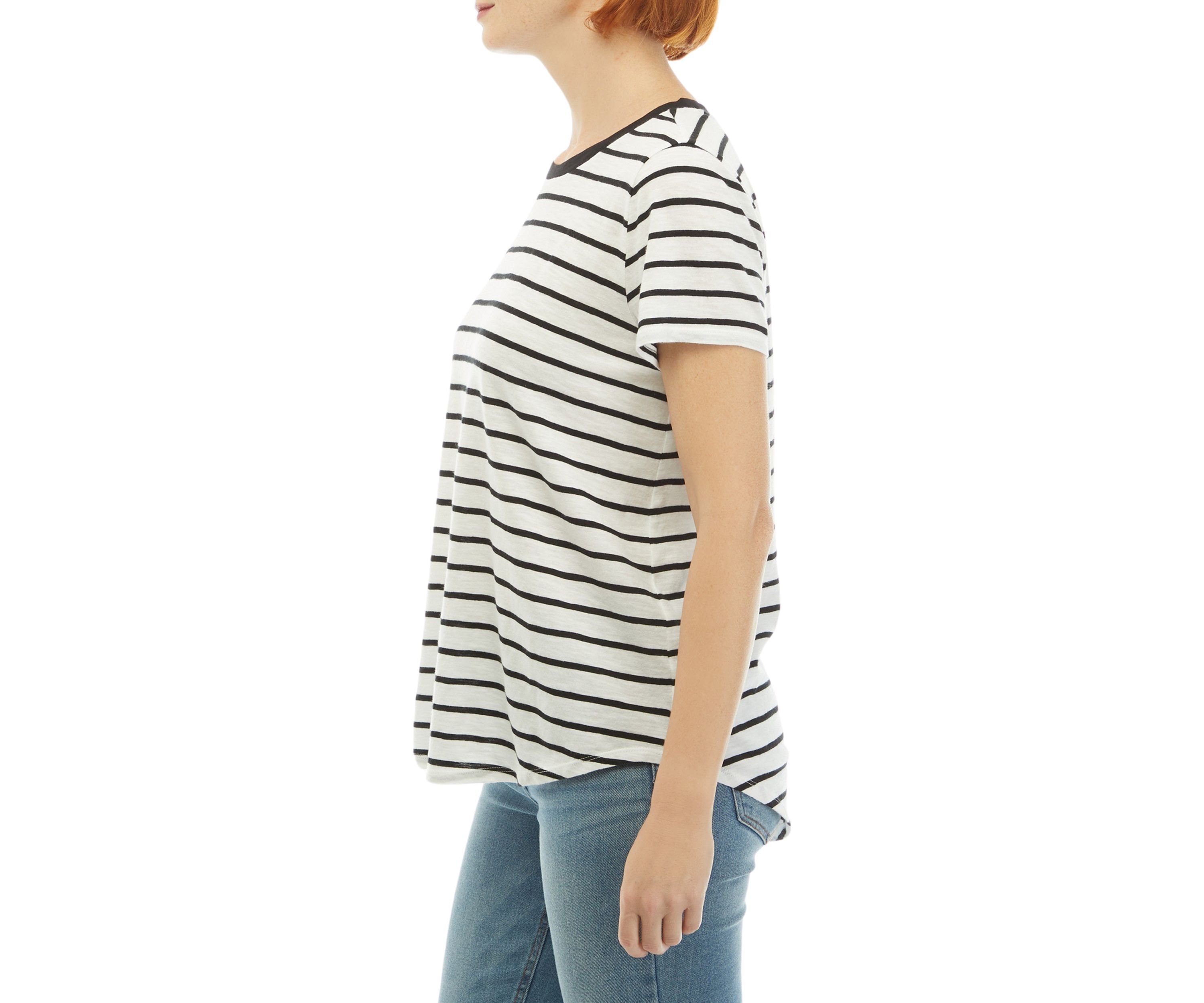 Womens Striped Crew Neck Top