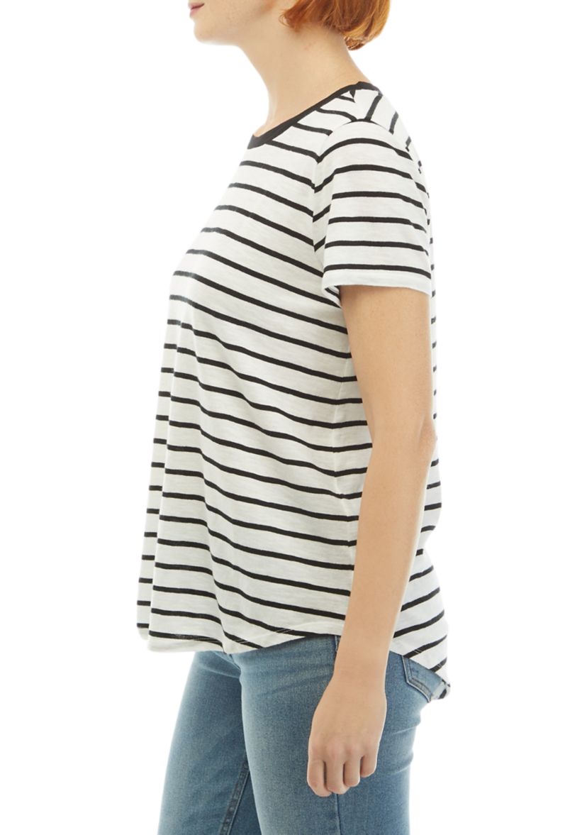 Womens Striped Crew Neck Top