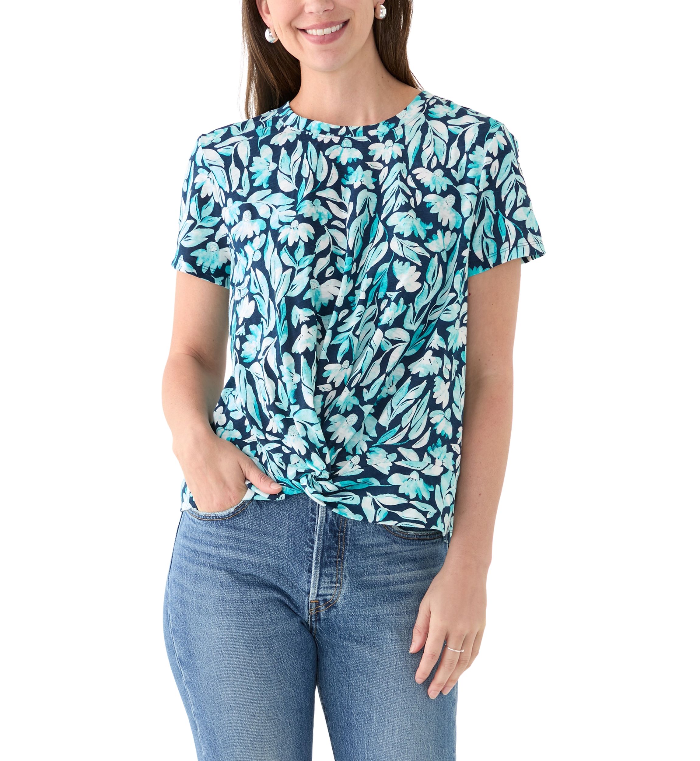 Womens Short Sleeve Twist Front T-Shirt