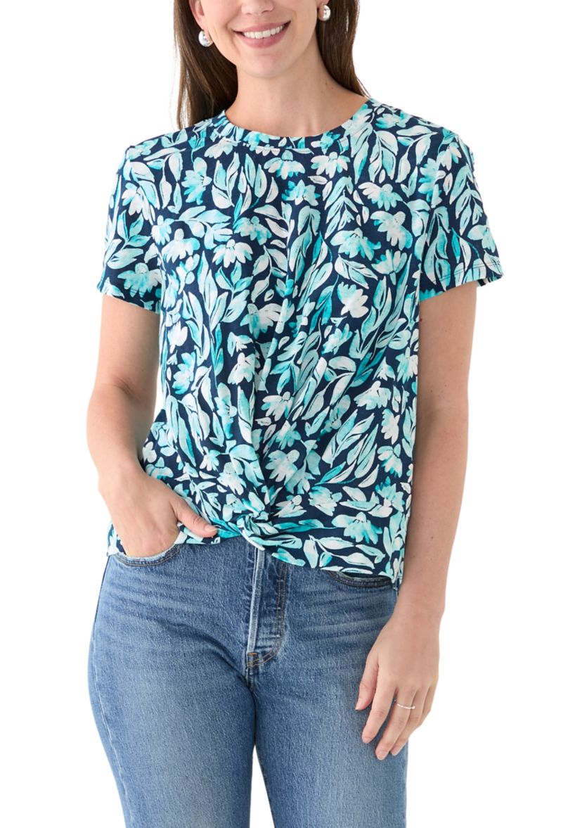 Womens Short Sleeve Twist Front T-Shirt