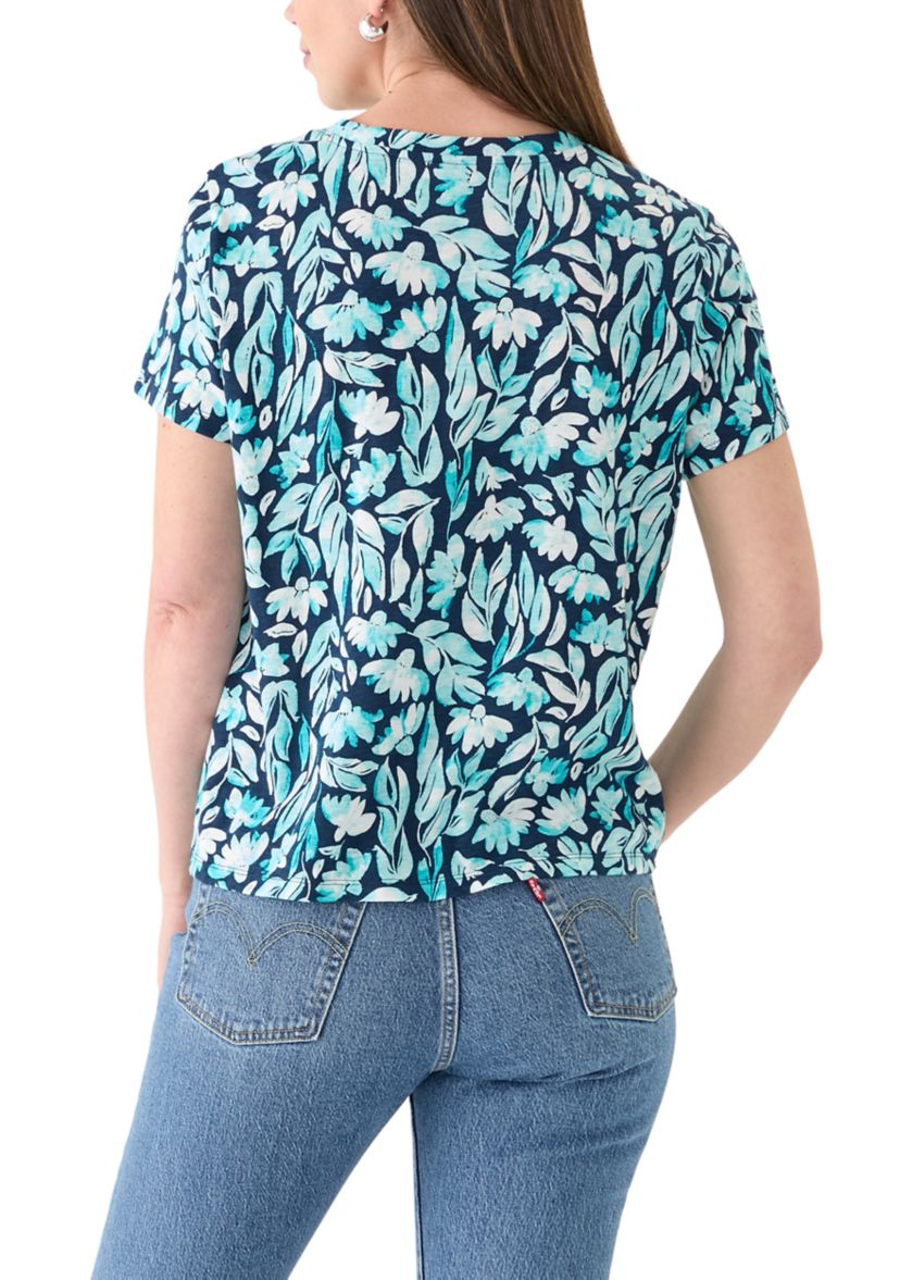 Womens Short Sleeve Twist Front T-Shirt