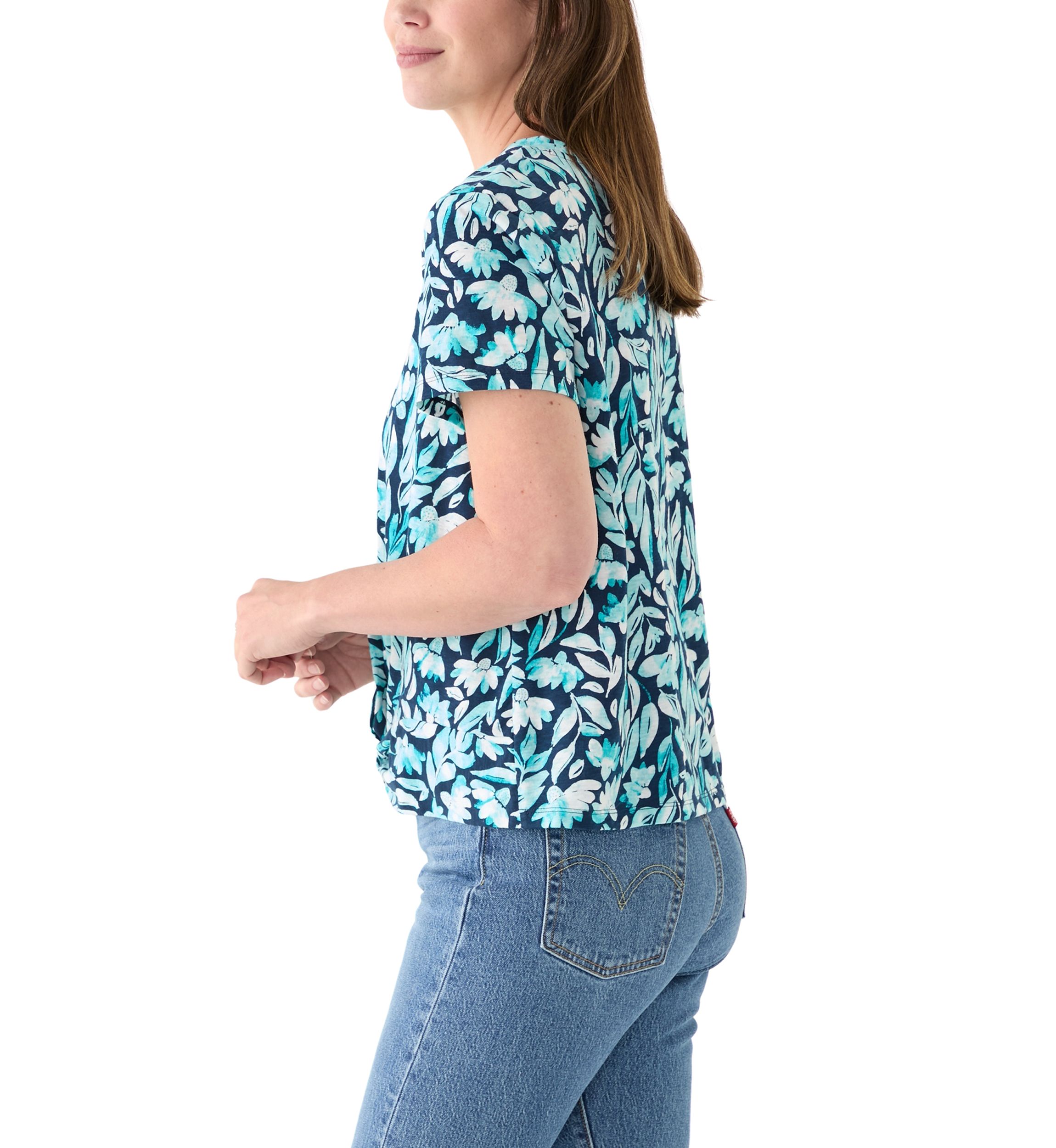 Womens Short Sleeve Twist Front T-Shirt