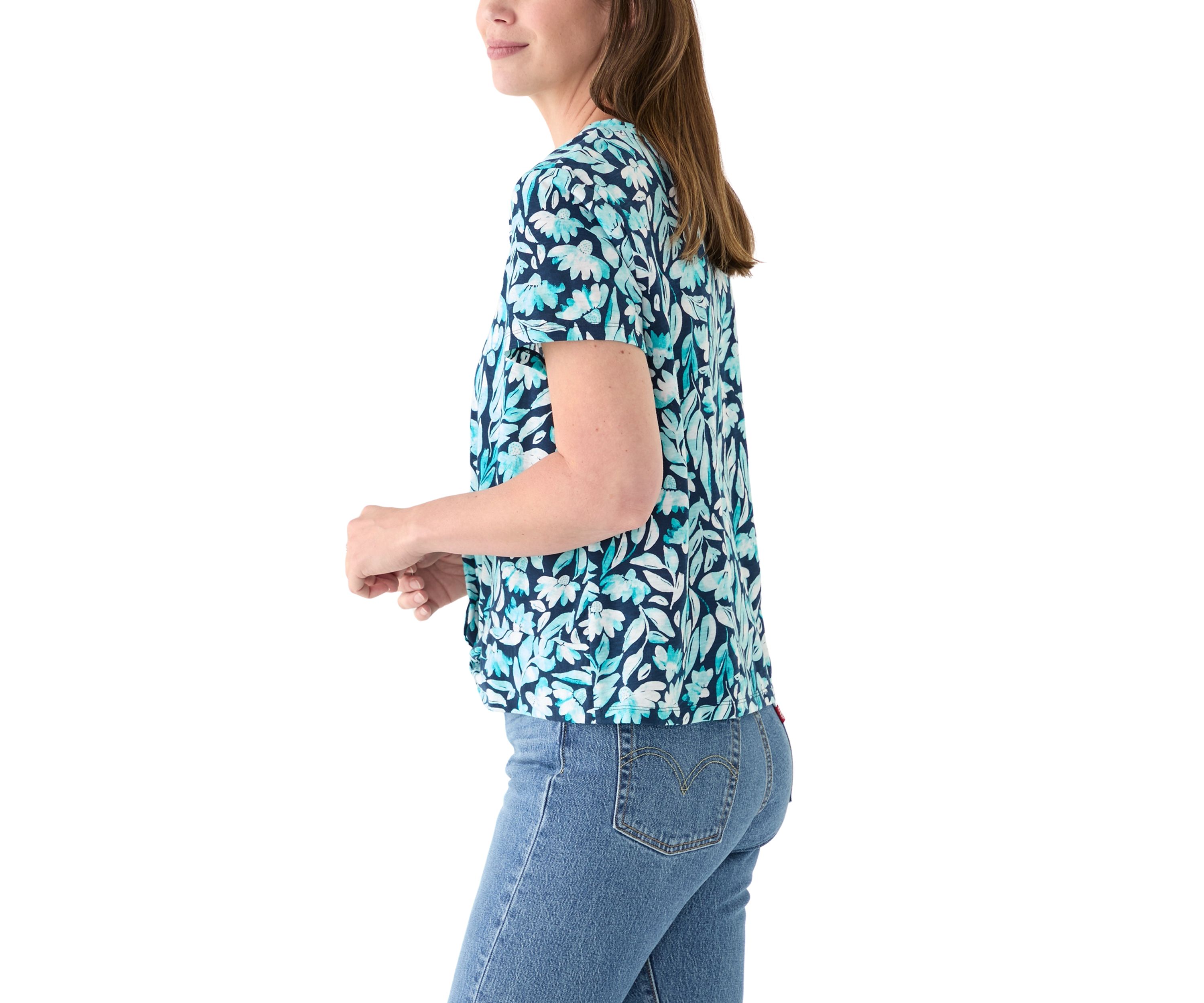 Womens Short Sleeve Twist Front T-Shirt