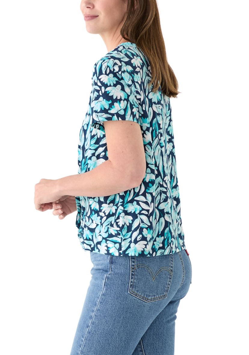 Womens Short Sleeve Twist Front T-Shirt