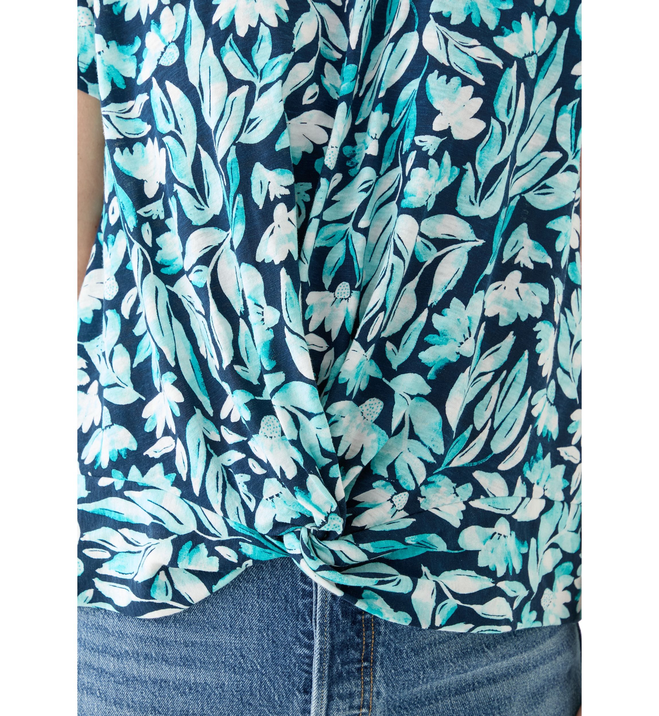 Womens Short Sleeve Twist Front T-Shirt