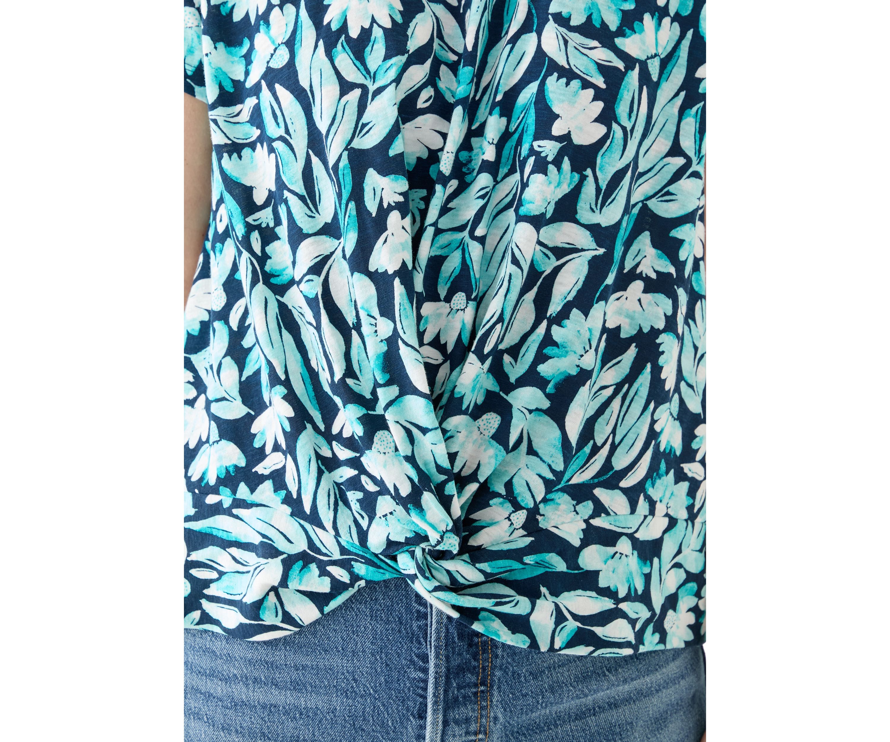 Womens Short Sleeve Twist Front T-Shirt