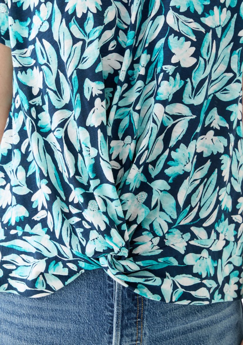 Womens Short Sleeve Twist Front T-Shirt