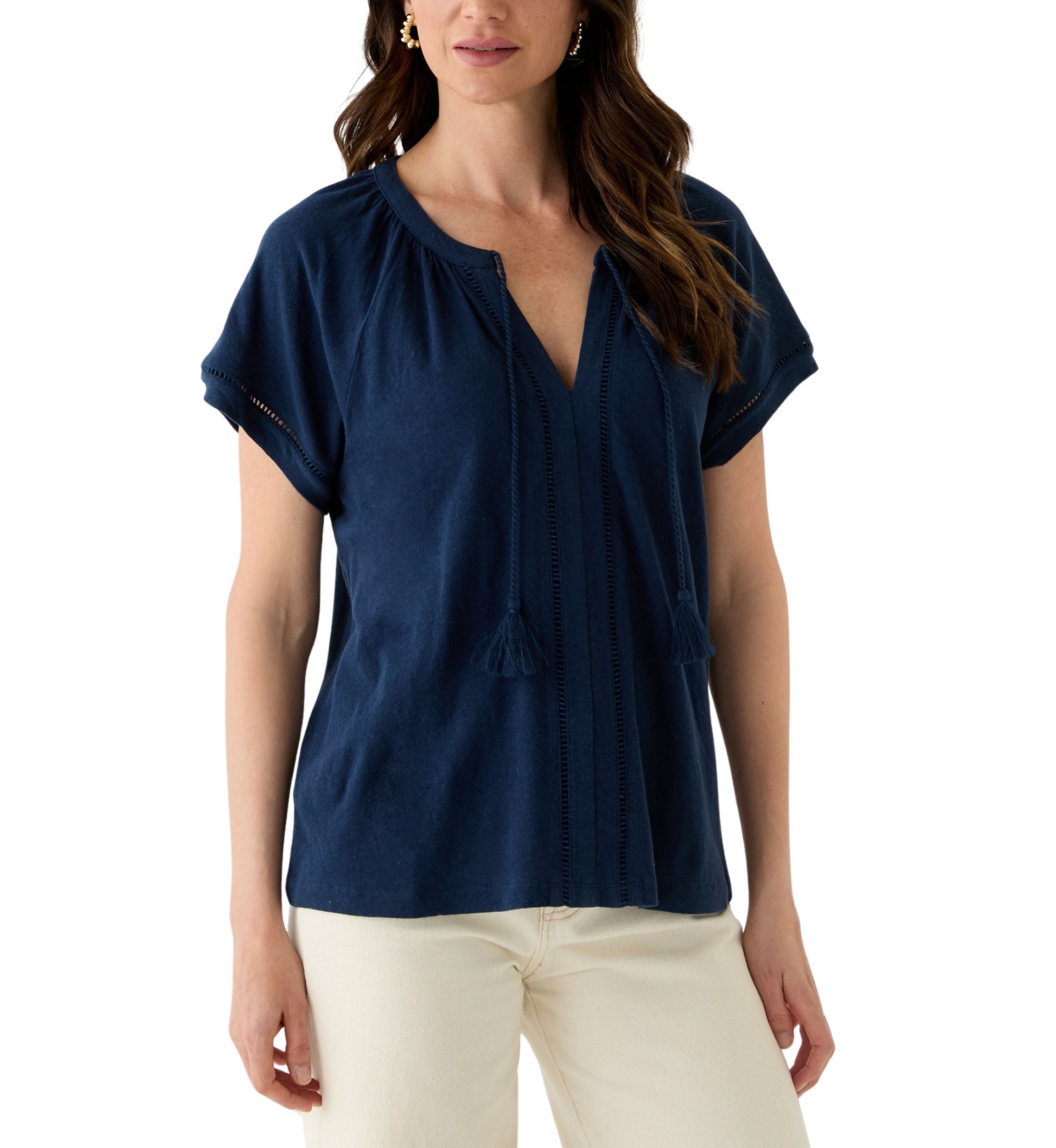 Womens Split Neck T-Shirt