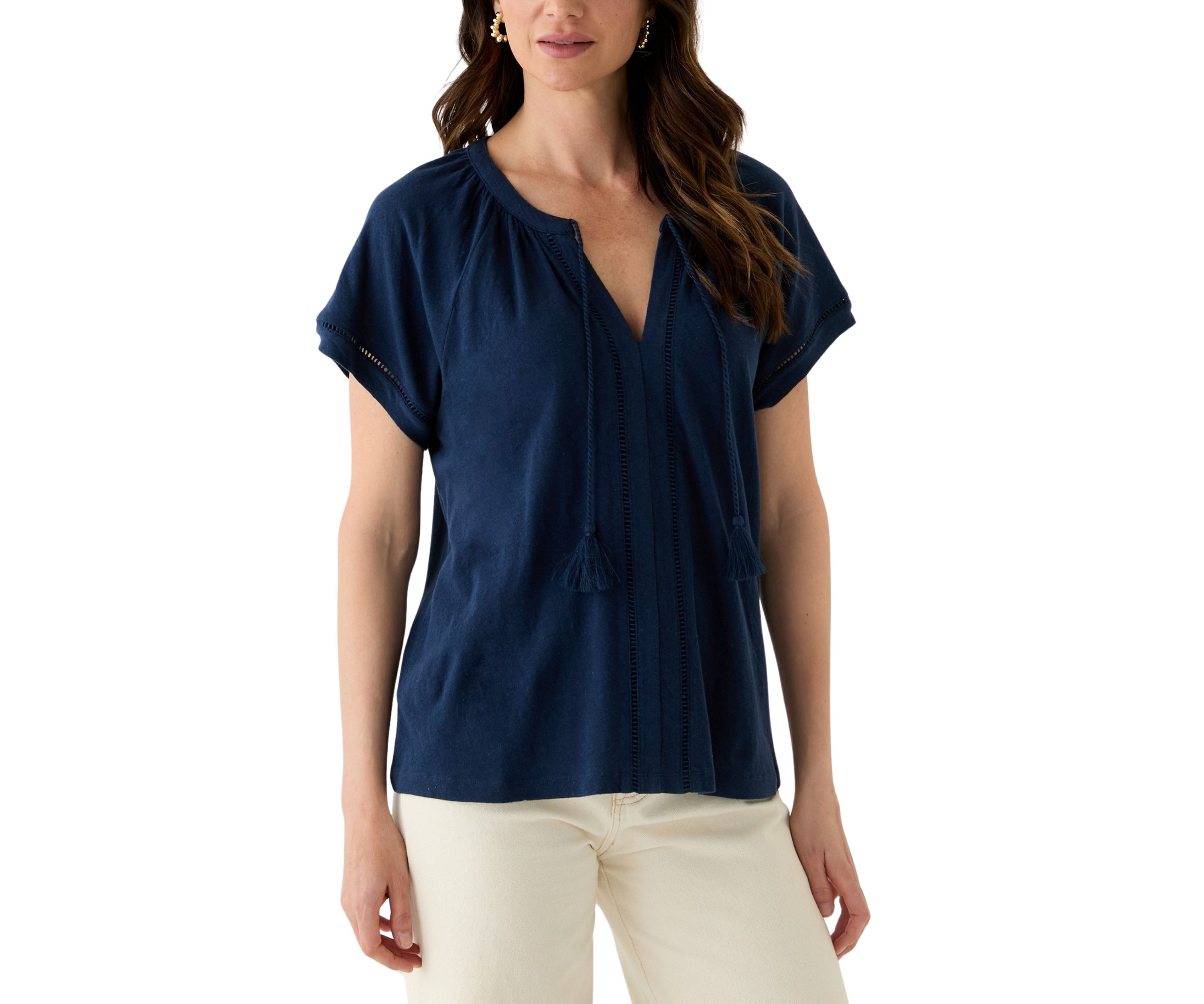 Womens Split Neck T-Shirt