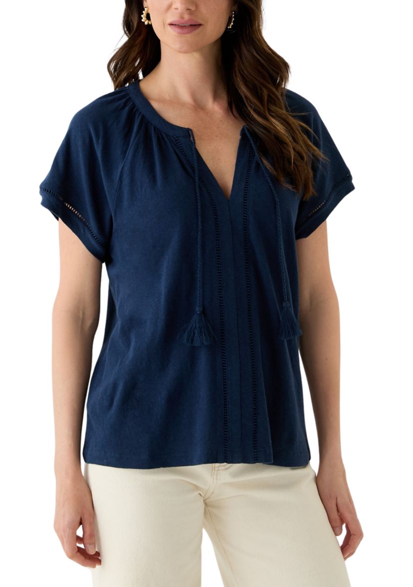 Womens Split Neck T-Shirt
