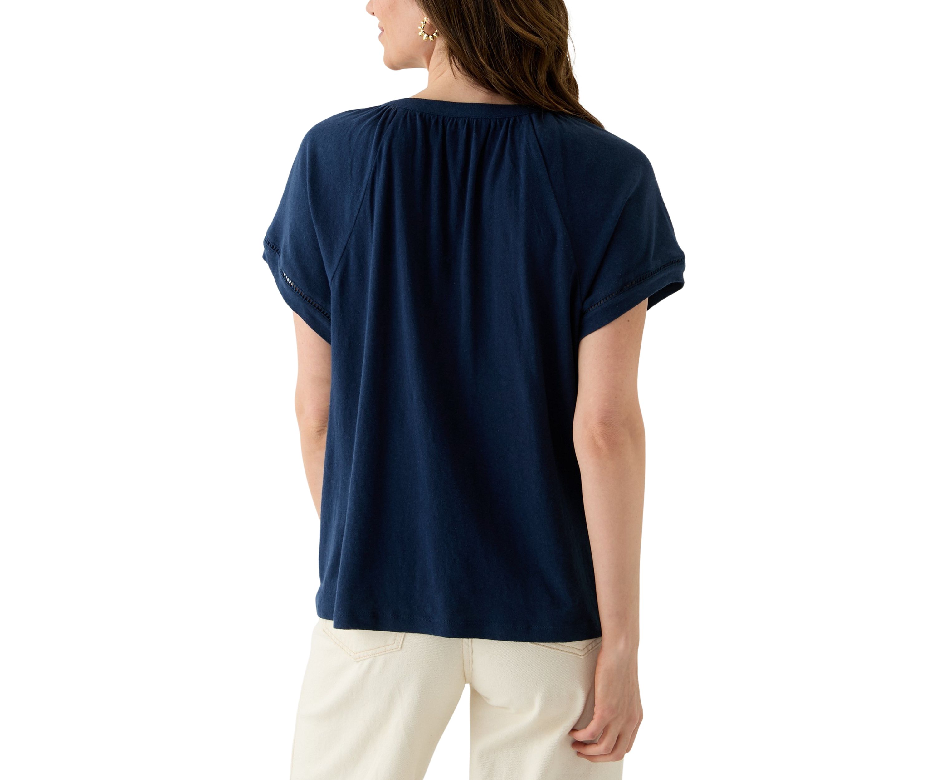 Womens Split Neck T-Shirt