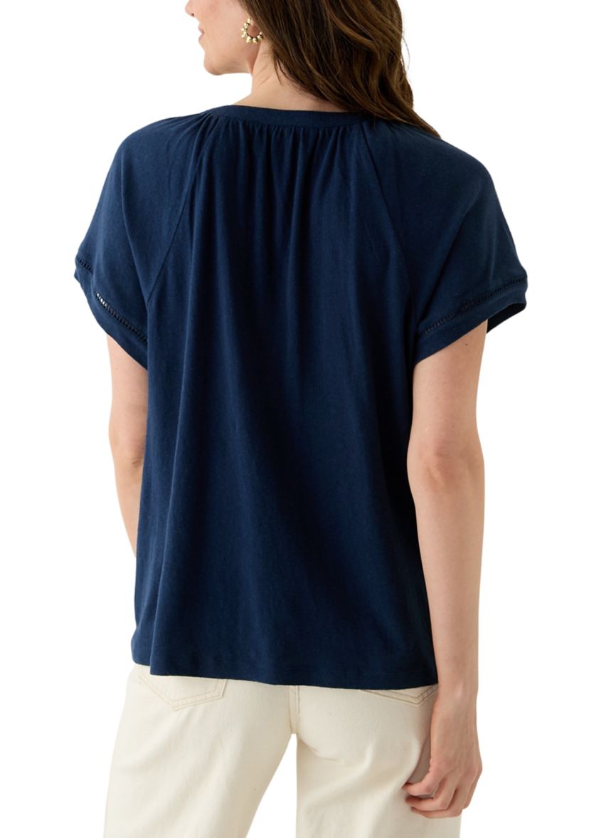 Womens Split Neck T-Shirt