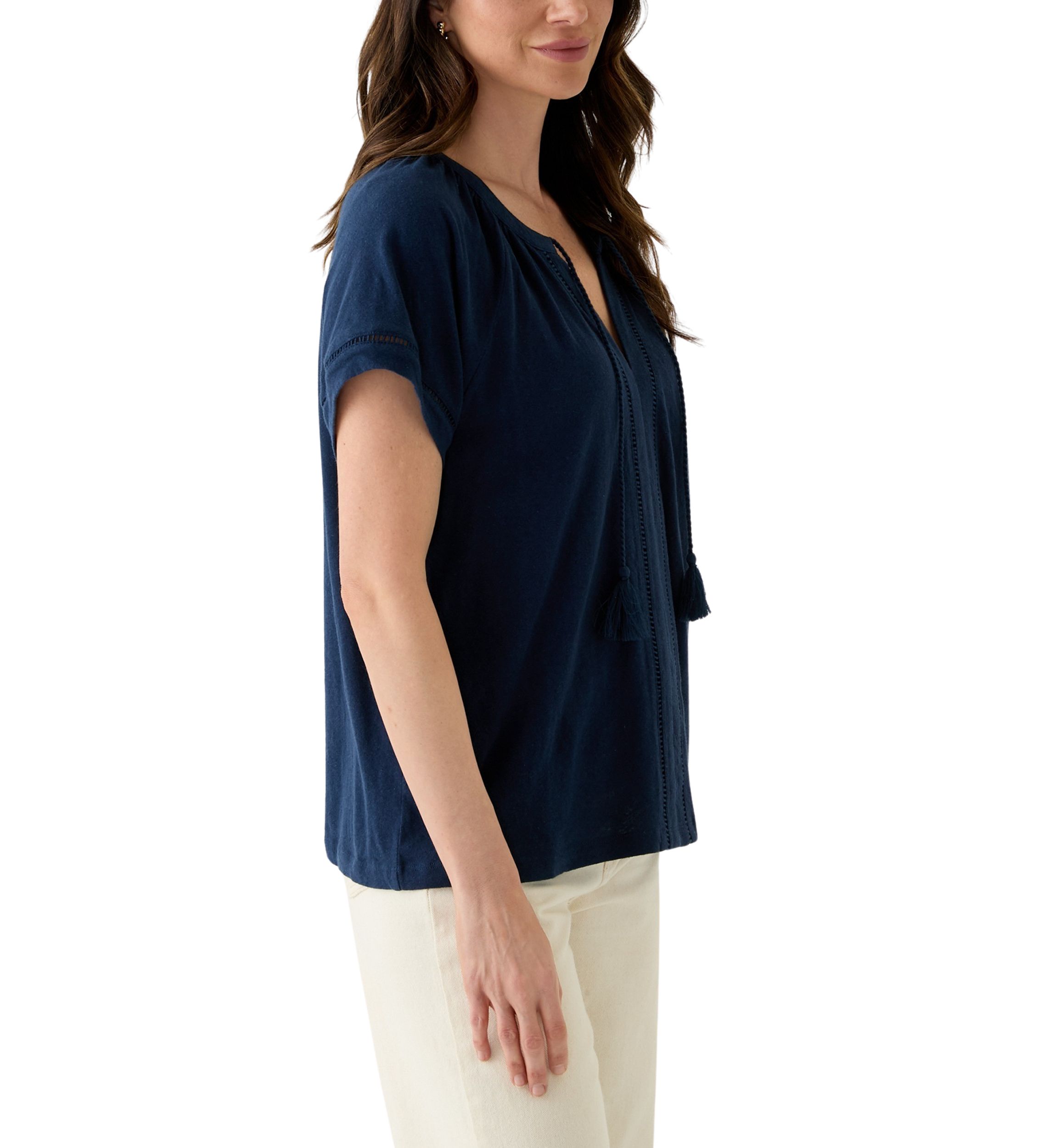 Womens Split Neck T-Shirt