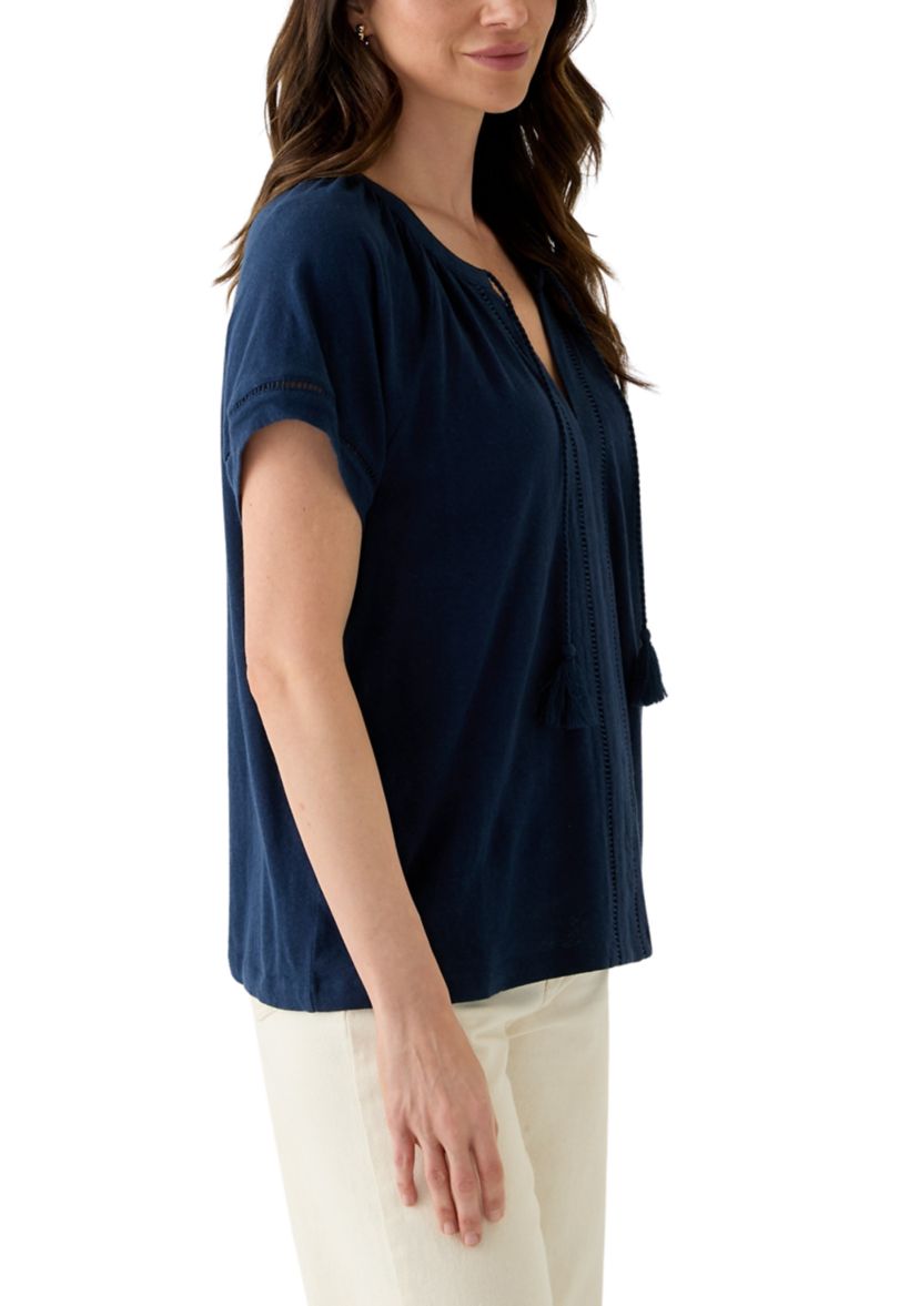 Womens Split Neck T-Shirt