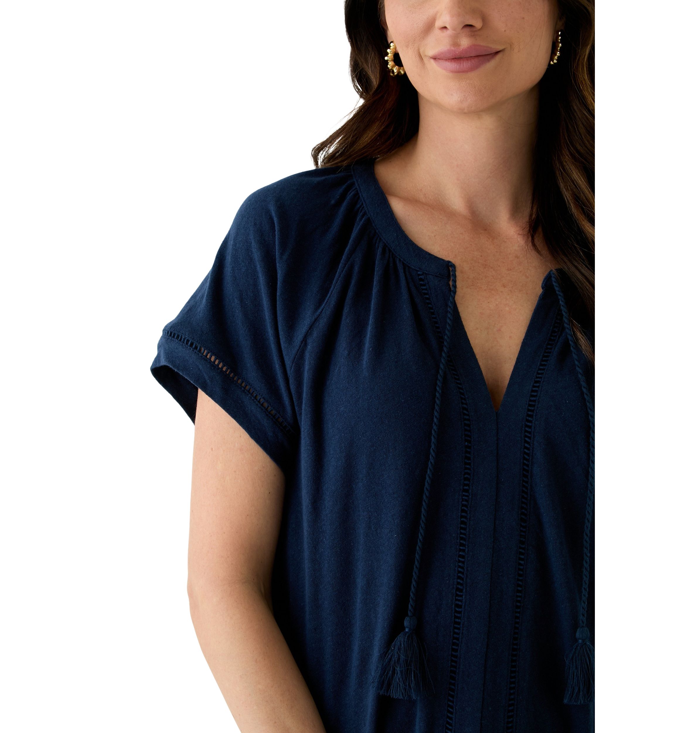 Womens Split Neck T-Shirt