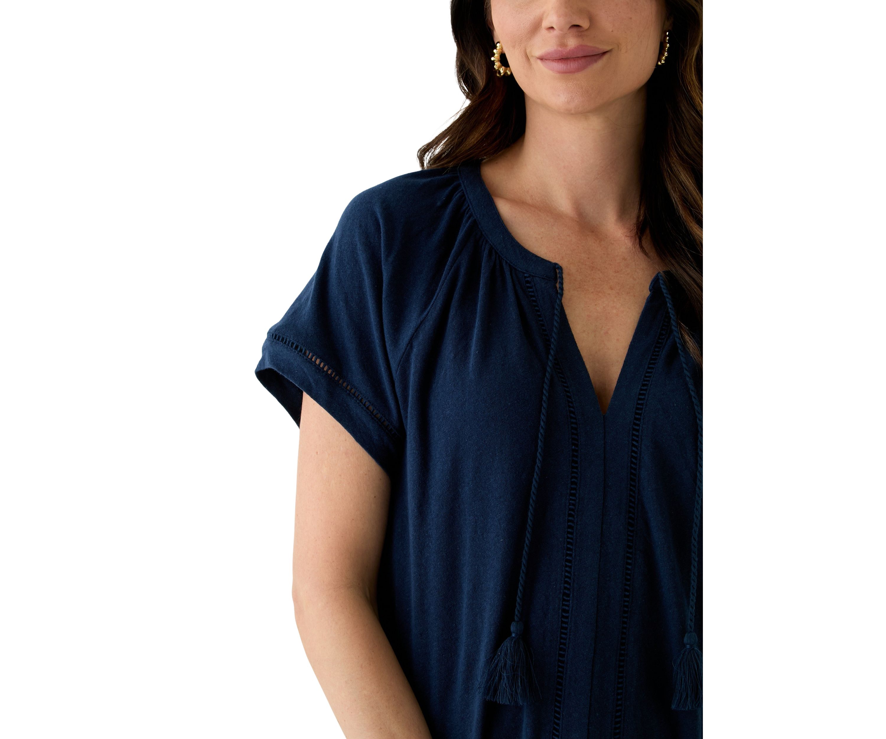 Womens Split Neck T-Shirt
