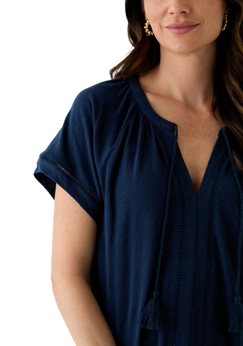 Womens Split Neck T-Shirt